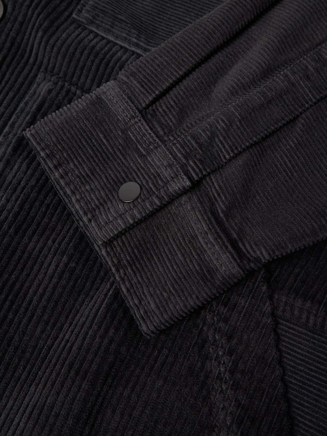 Folk Cotton-corduroy Jacket In Black