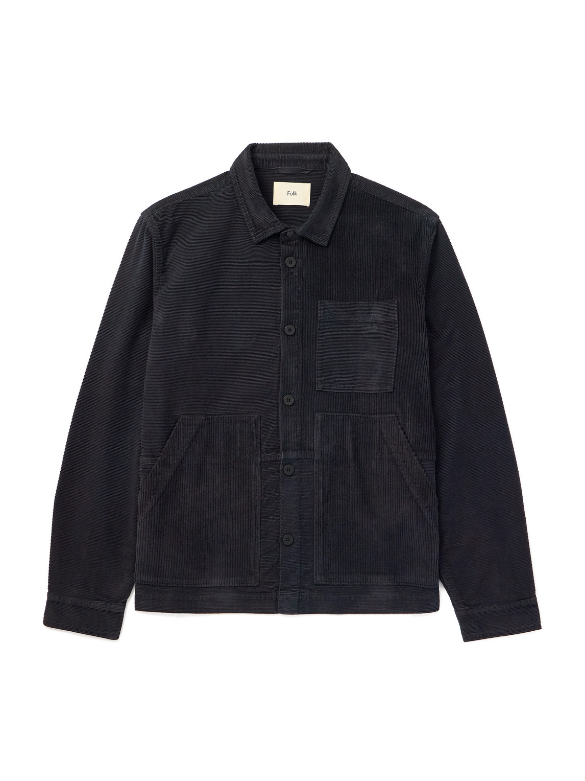 Folk Cotton-corduroy Jacket In Black
