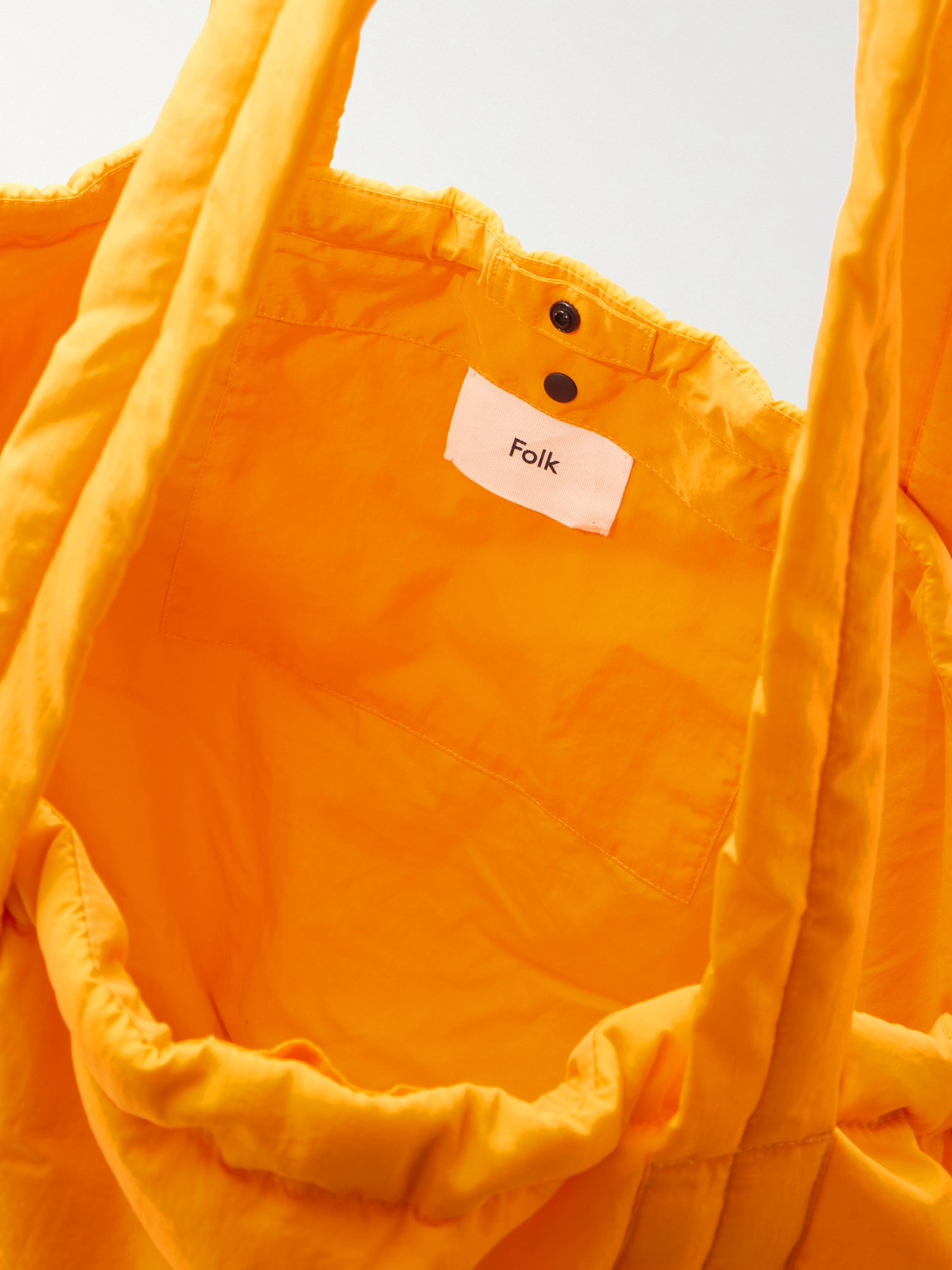 Folk Wadded Logo-appliquéd Shell Tote Bag In Yellow