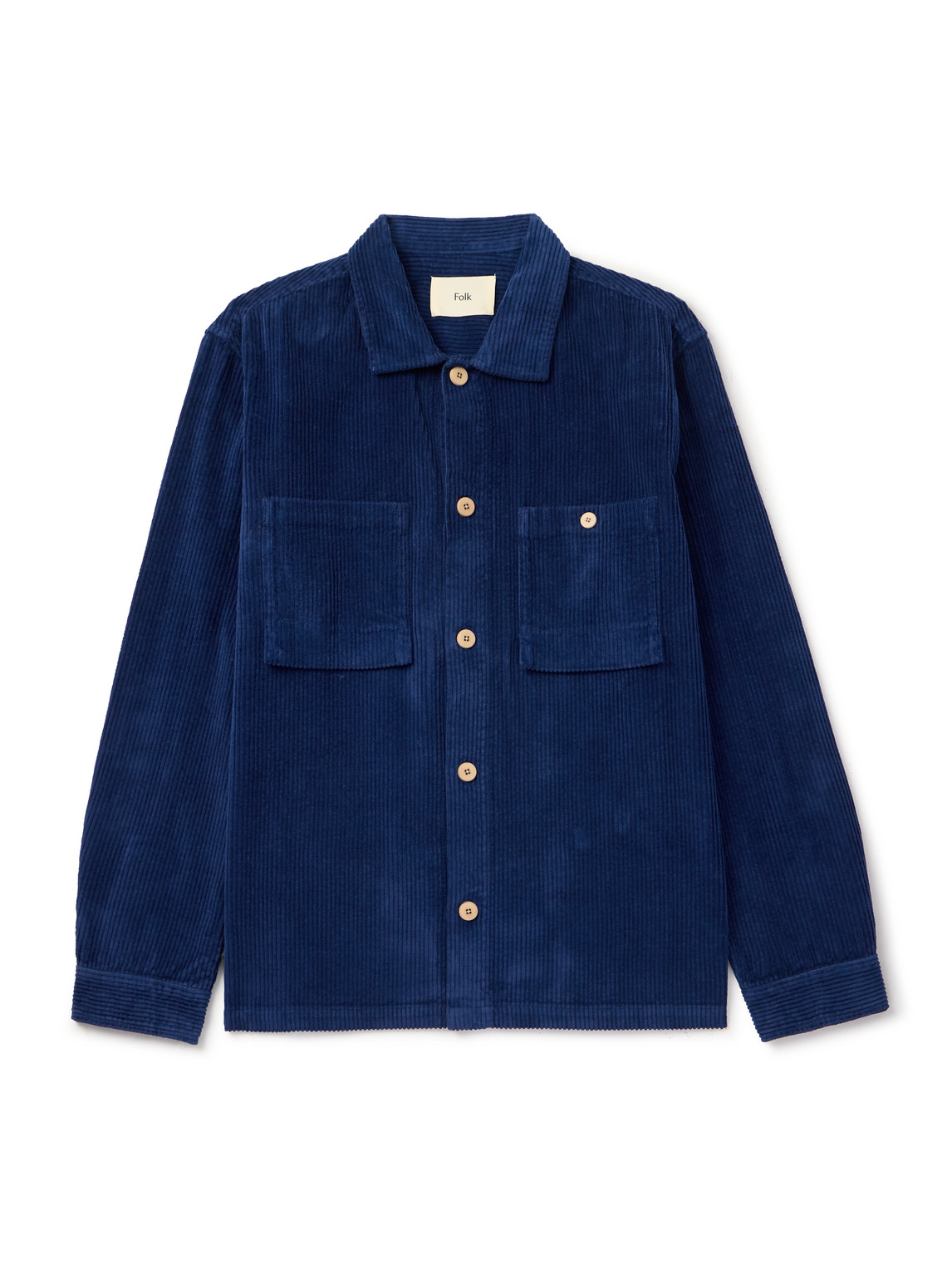 Folk Cotton-corduroy Overshirt In Blue