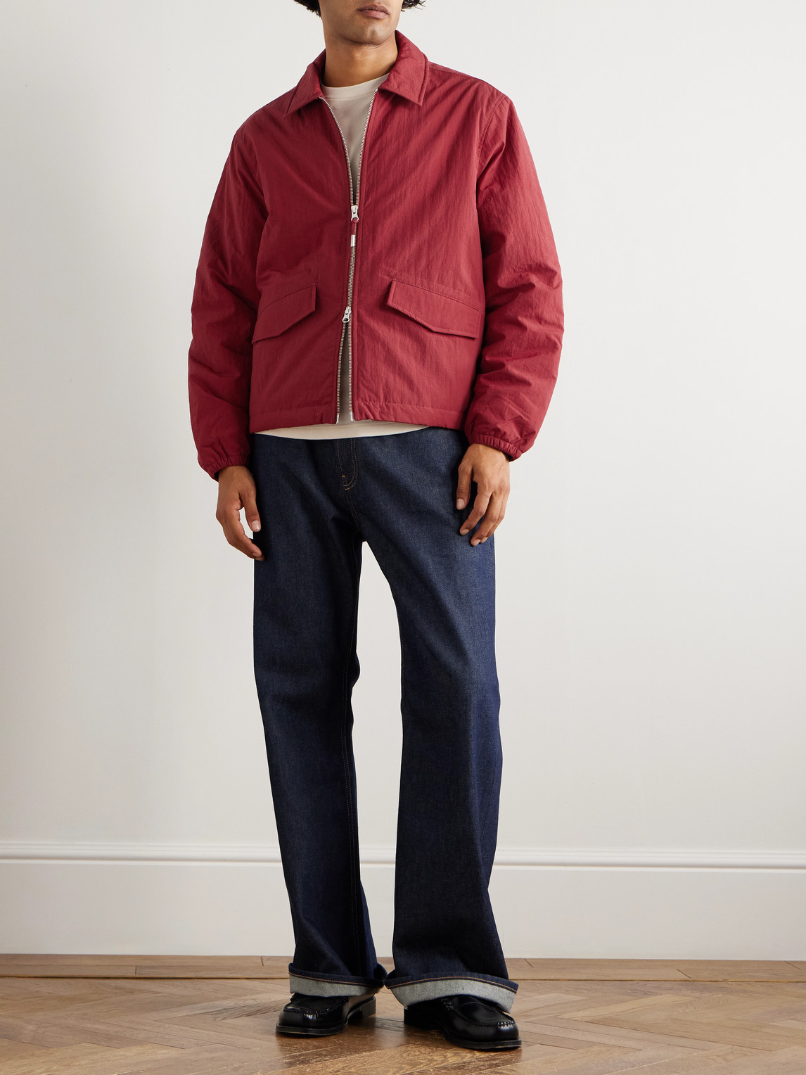 Folk Wadded Ripstop Bomber Jacket In Black