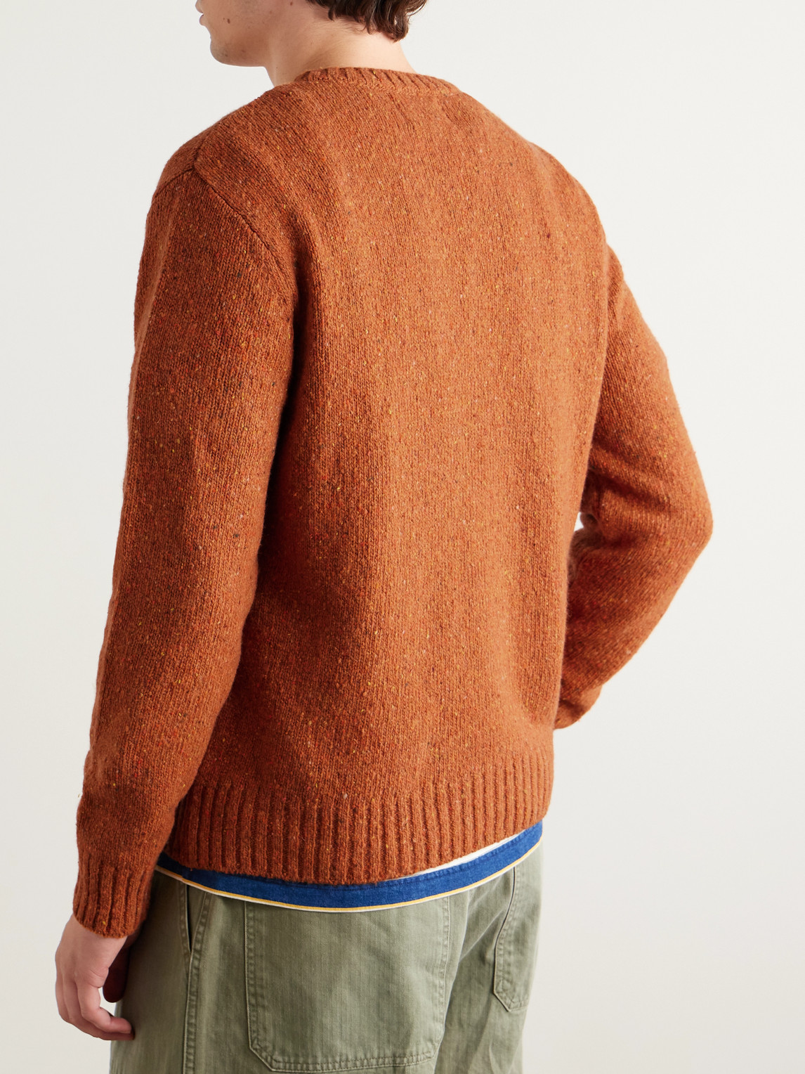Folk Wool-blend Sweater In Orange