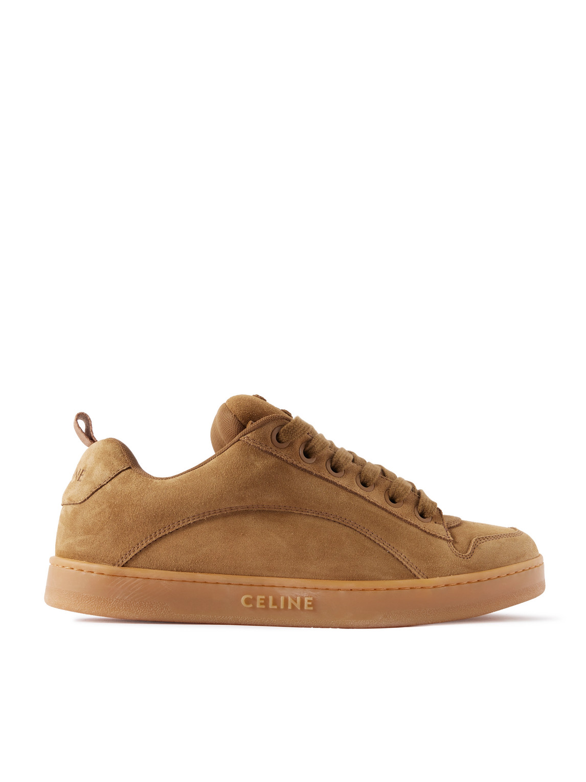 Celine Huntington Suede And Mesh Sneakers In Brown