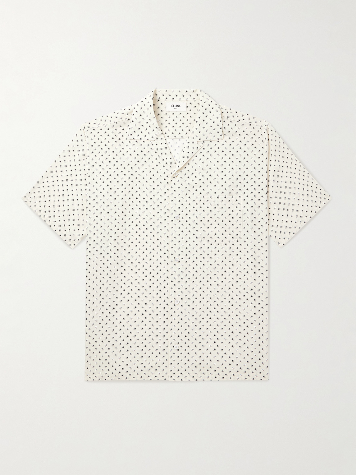 Camp-Collar Logo-Print Voile Shirt