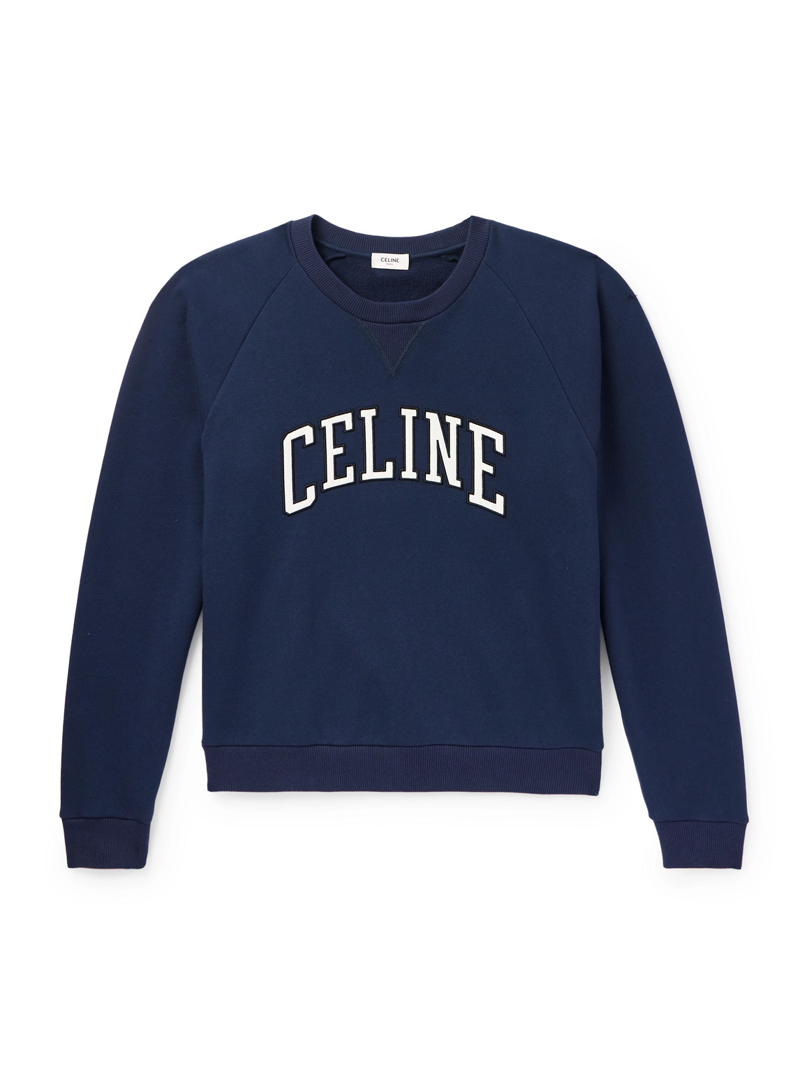 Celine Regular Sweatshirt In Brushed Cotton Fabric In Blue