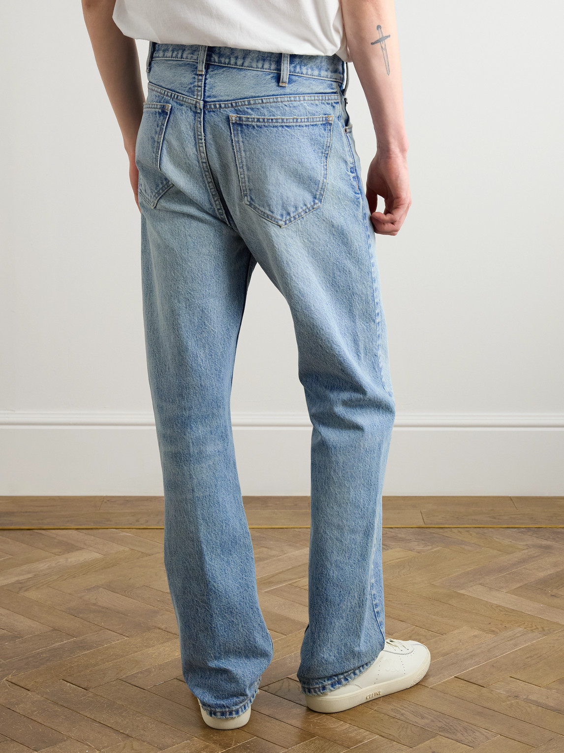 Celine Kurt Straight-leg Distressed Jeans In Blue