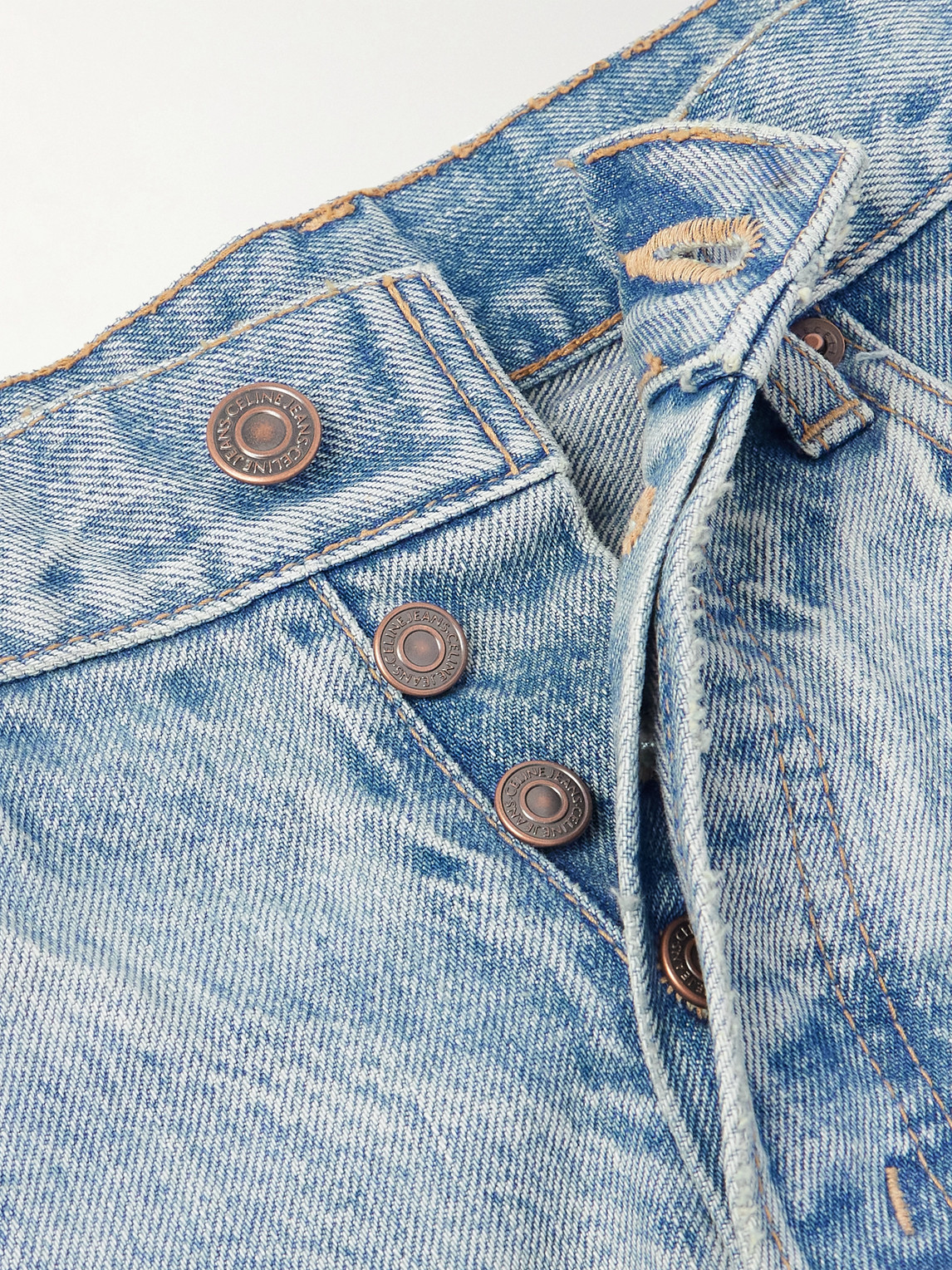 Celine Kurt Straight-leg Distressed Jeans In Blue