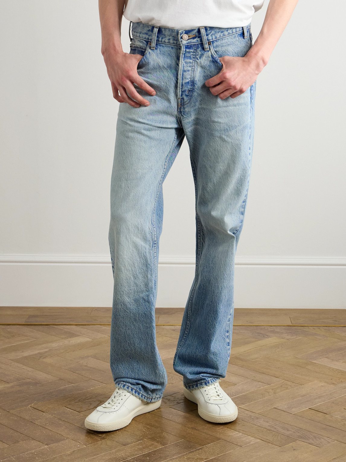 Celine Kurt Straight-leg Distressed Jeans In Blue