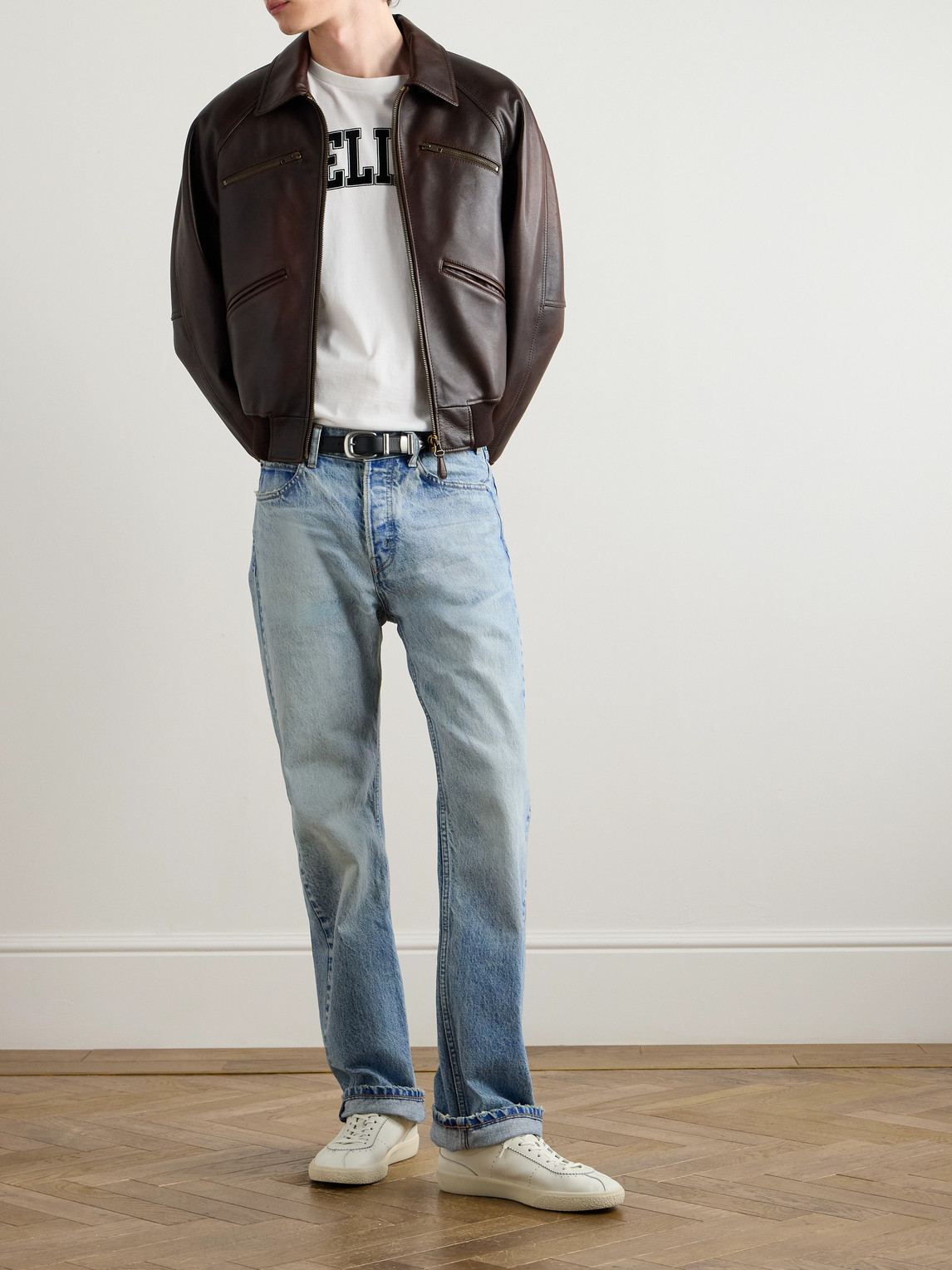 Celine Kurt Straight-leg Distressed Jeans In Blue