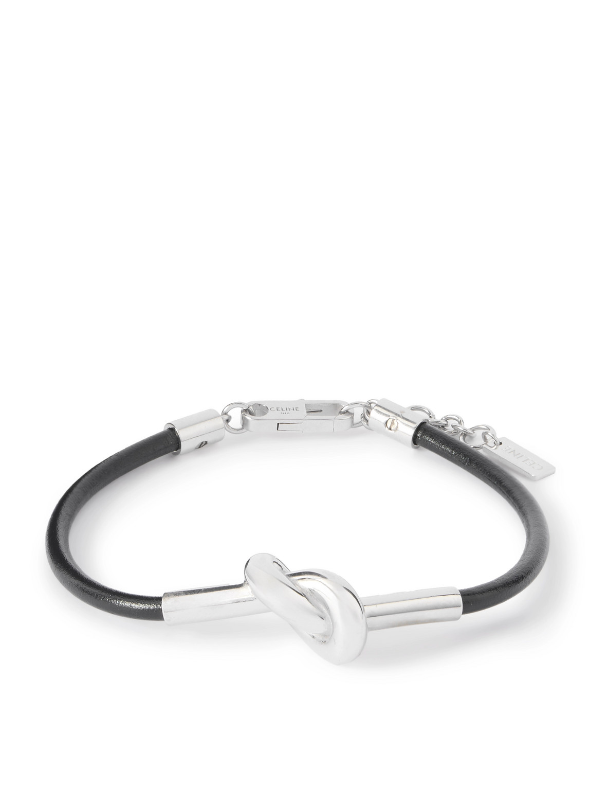 Celine Knot Silver-tone And Leather Bracelet In Metallic