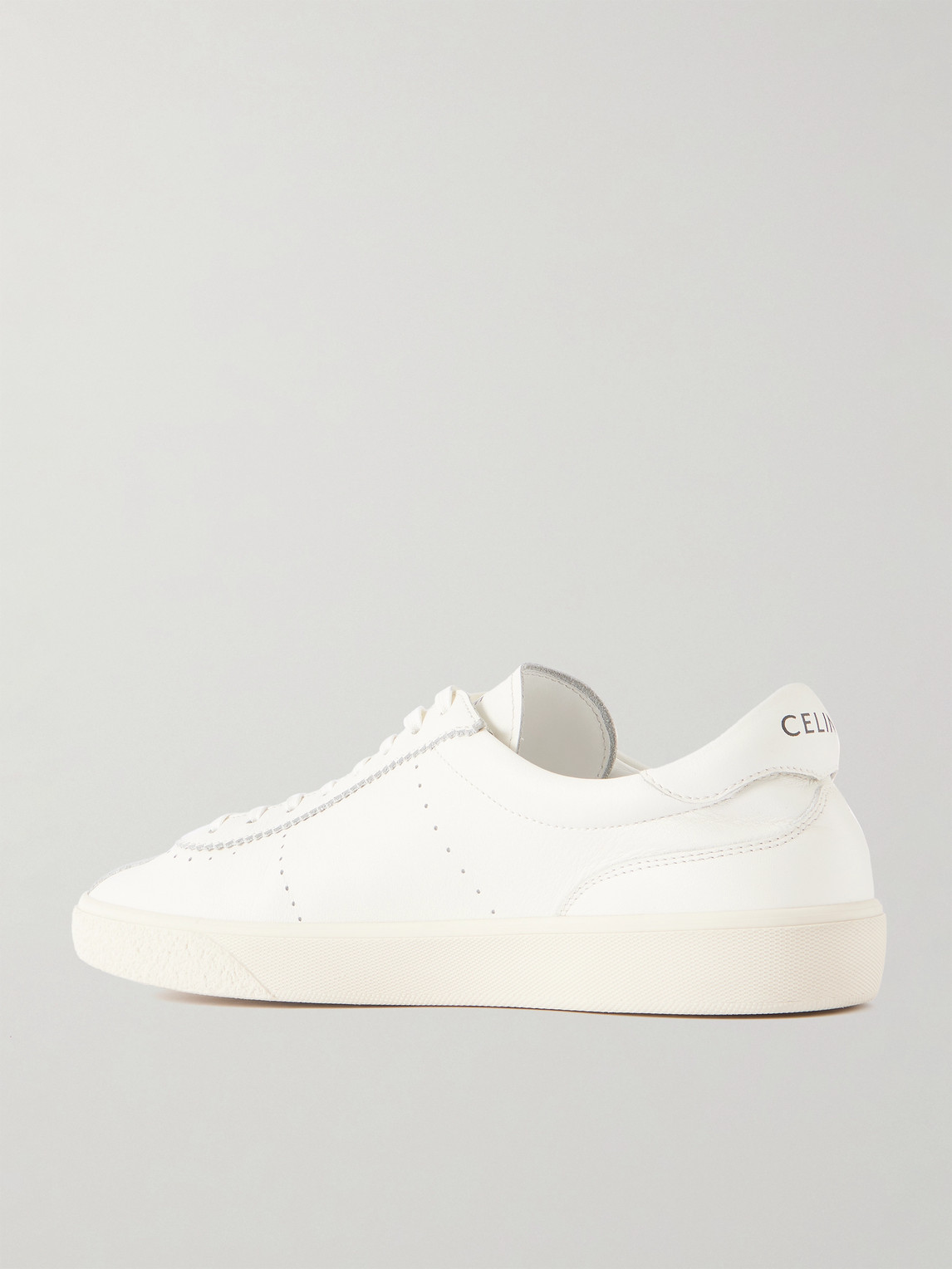 Celine Low Lace-up Sneakers With Triomphe In White