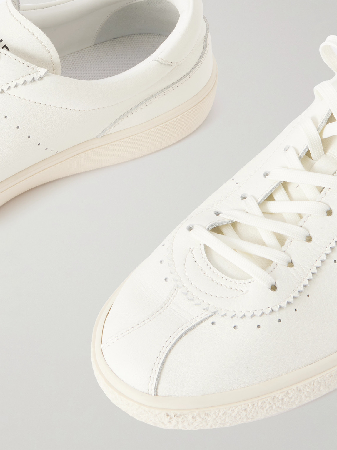Celine Low Lace-up Sneakers With Triomphe In White