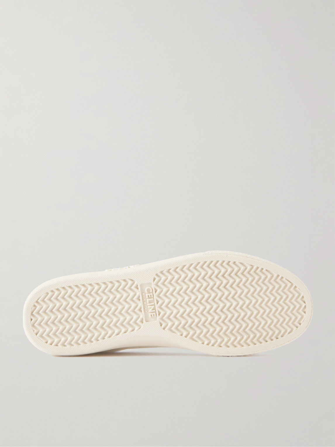 Celine Low Lace-up Sneakers With Triomphe In White