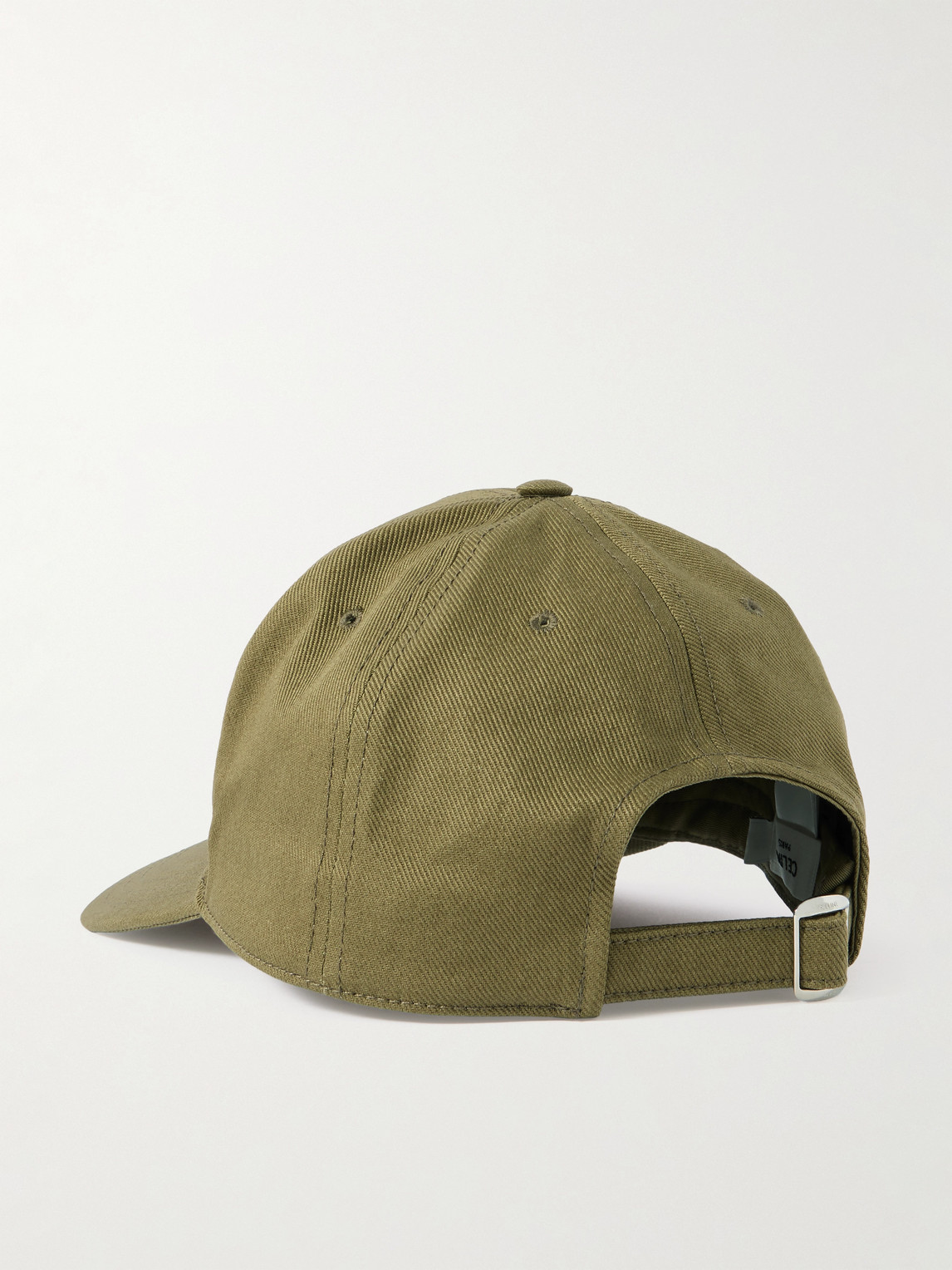 Celine Triomphe Logo-appliquéd Cotton-blend Drill Baseball Cap In Green