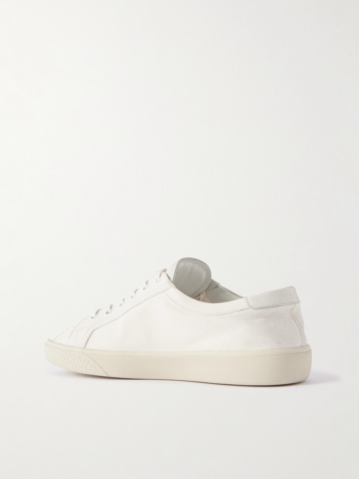Celine Lou Low-top Lace-up Sneaker With Triomphe Application In Canvas And Calfskin In White