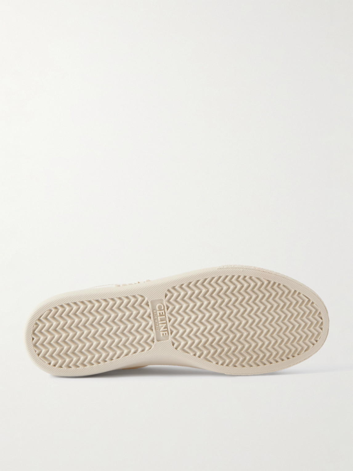 Celine Lou Low-top Lace-up Sneaker With Triomphe Application In Canvas And Calfskin In White