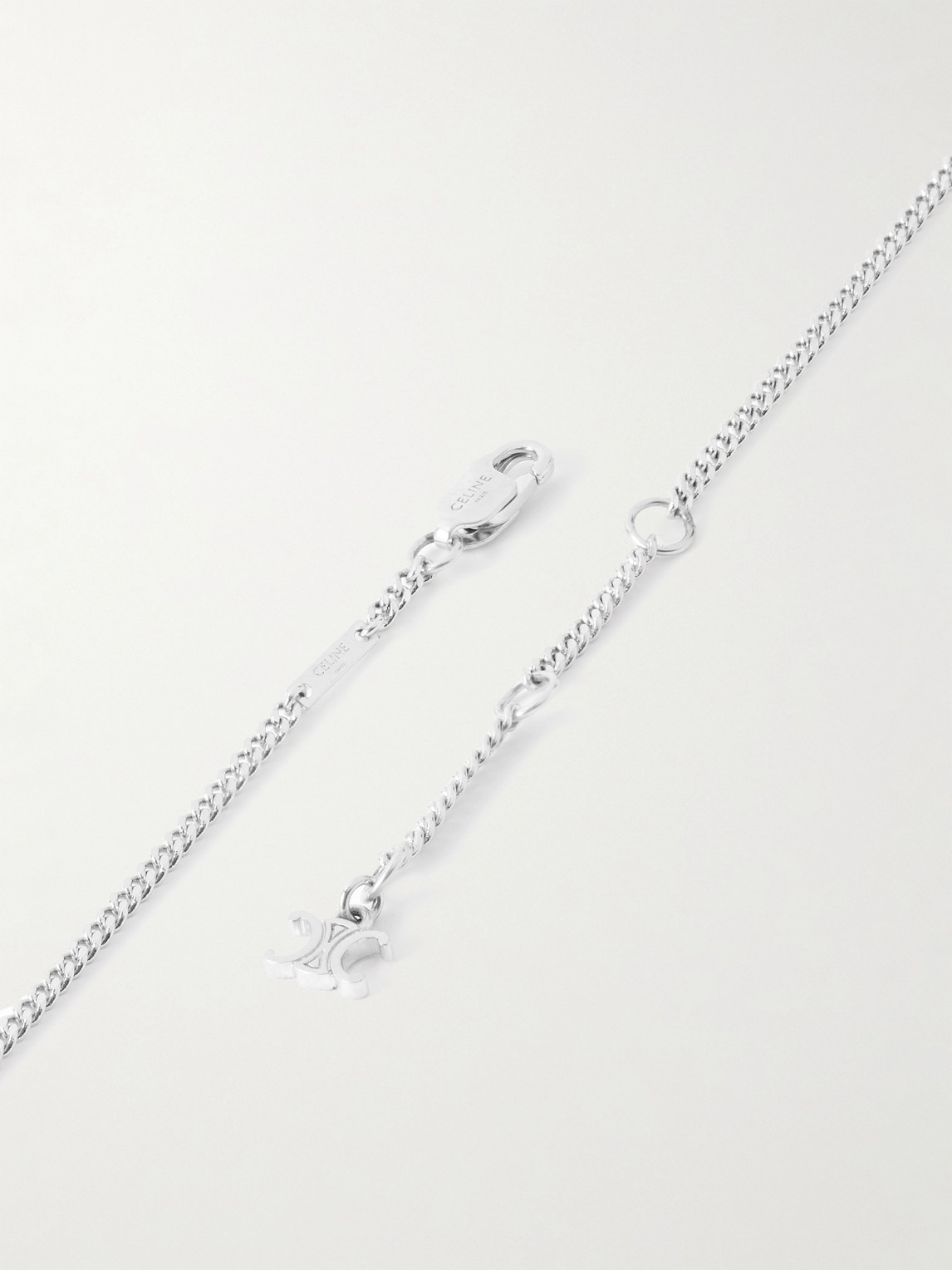 Celine Silver-tone Cubic Zirconia Pendant Necklace In Metallic