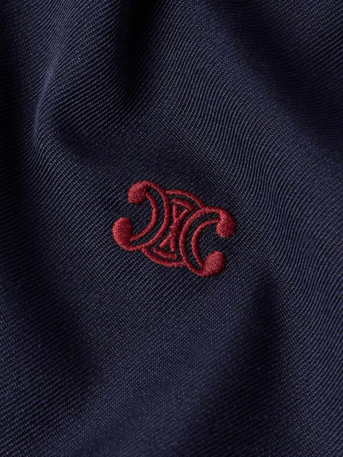 Celine Logo-embroidered Wool And Cotton-blend Gabardine Blouson Jacket In Blue