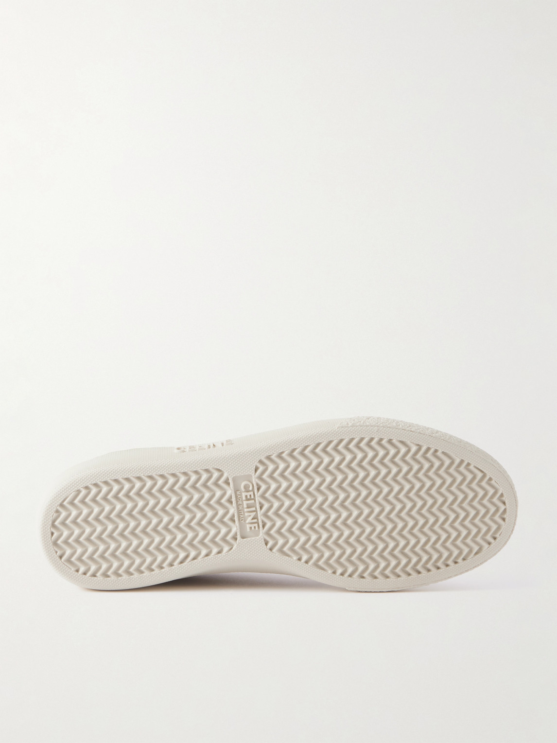 Celine Logo-embossed Leather-trimmed Suede Sneakers In Neutral