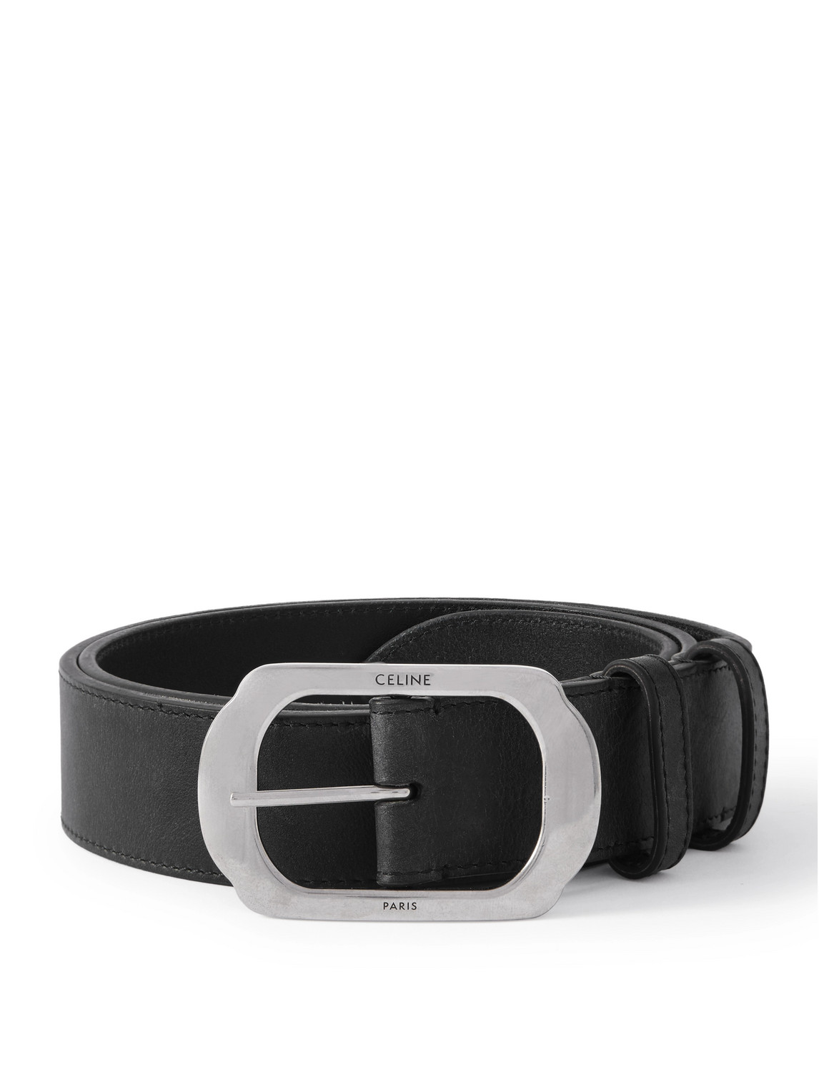 Celine 3.5cm Leather Belt In Black