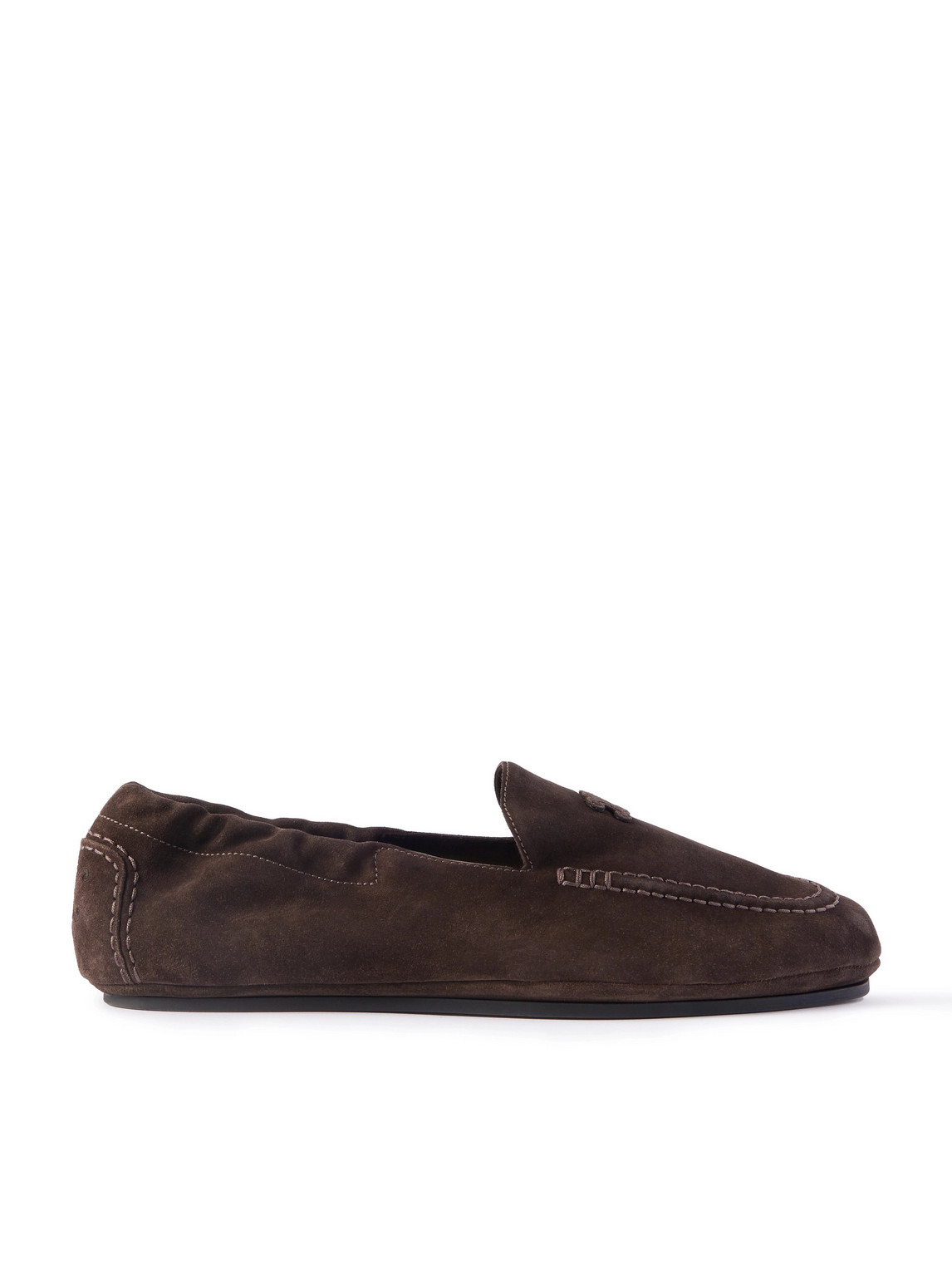 Celine Men Triomphe Loafer With Elastic Insert In Brown