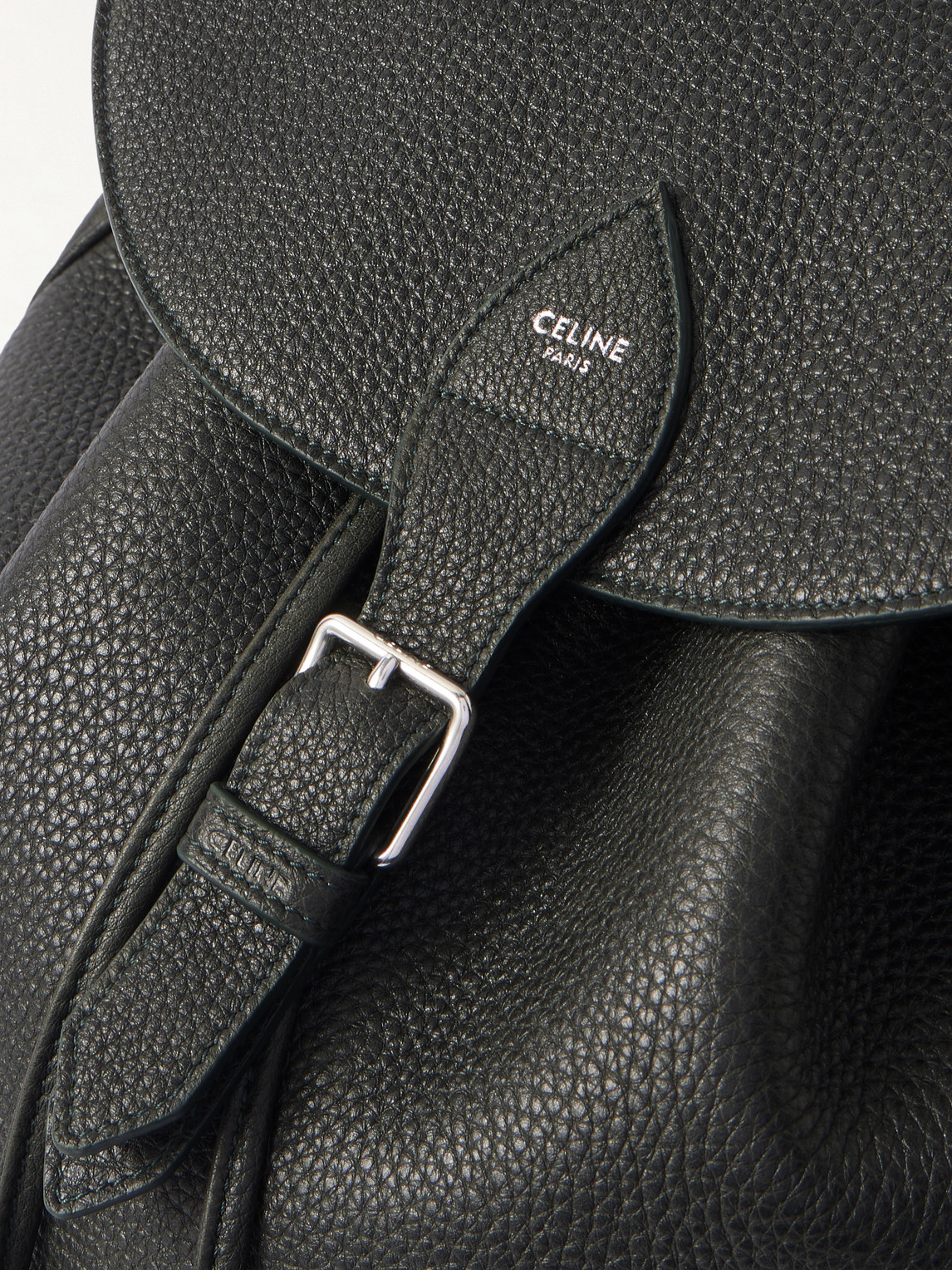 Celine Full-grain Leather Backpack In Green