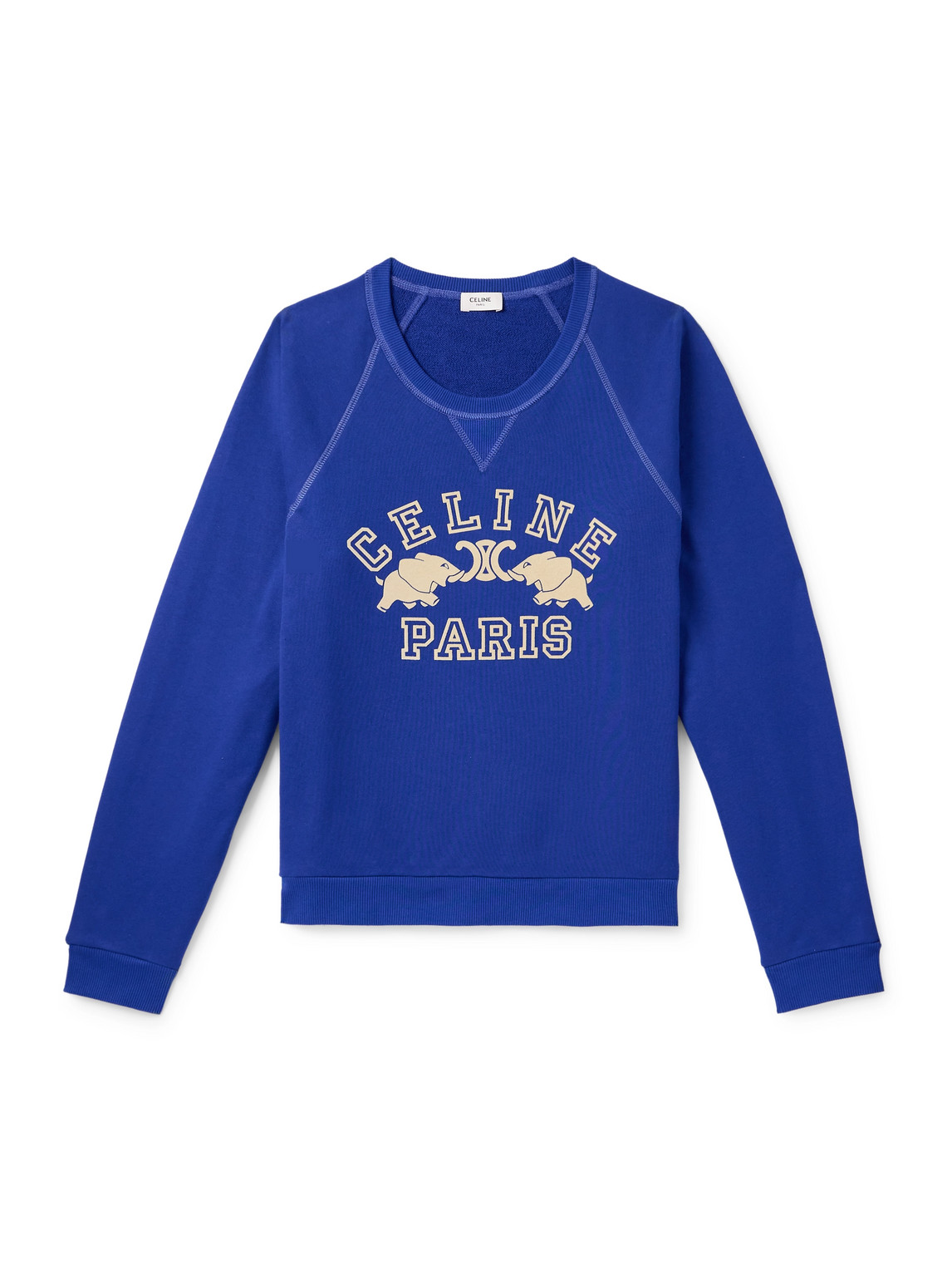 Celine Slim-fit Logo-print Cotton-jersey Sweatshirt In Multi