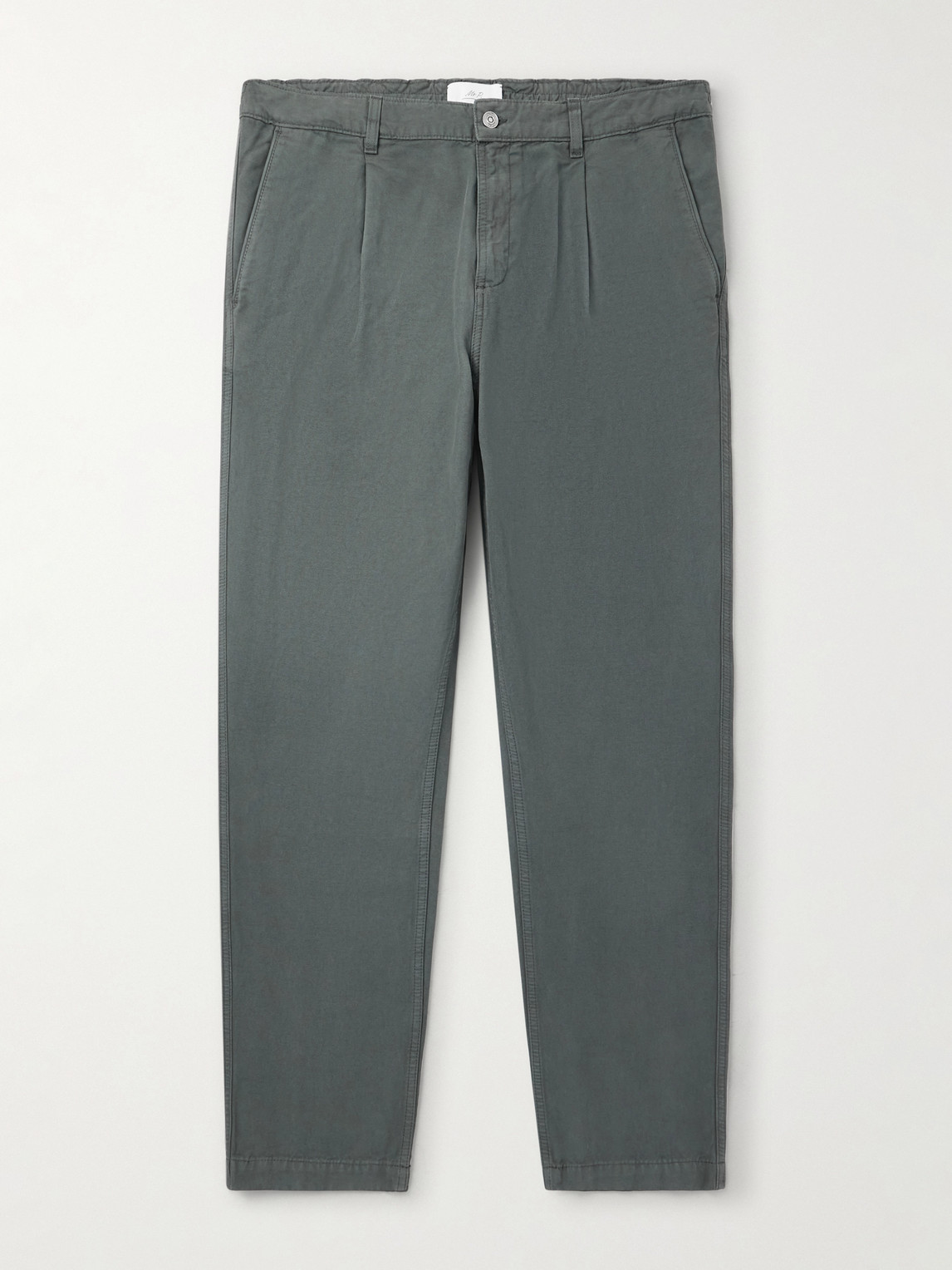 MR P. Daniel Tapered Pleated Organic Cotton-Canvas Trousers - Men