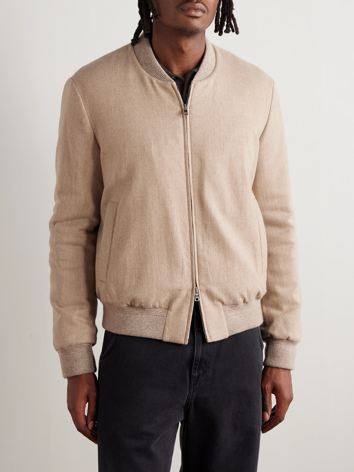  Mr P. - Padded Cashmere-blend Bomber Jacket - Men - Neutrals - S 
