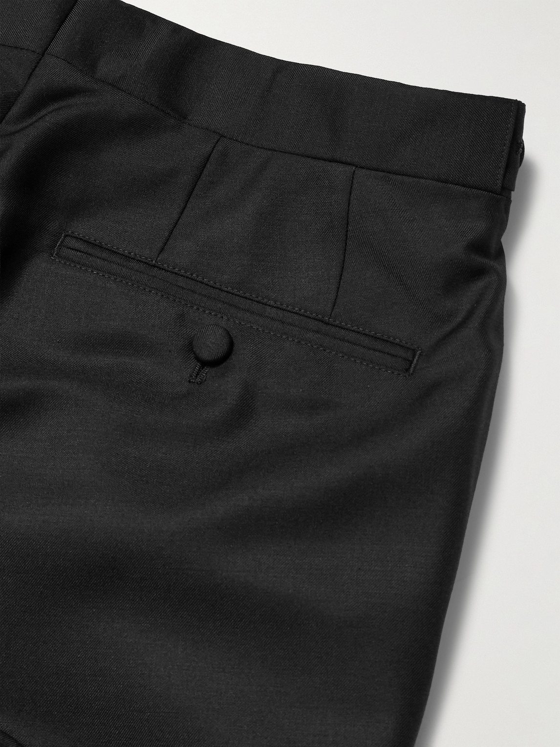 Mr P. - Mike Straight-Leg Wool, Mohair And Silk-Blend Twill Tuxedo Trousers