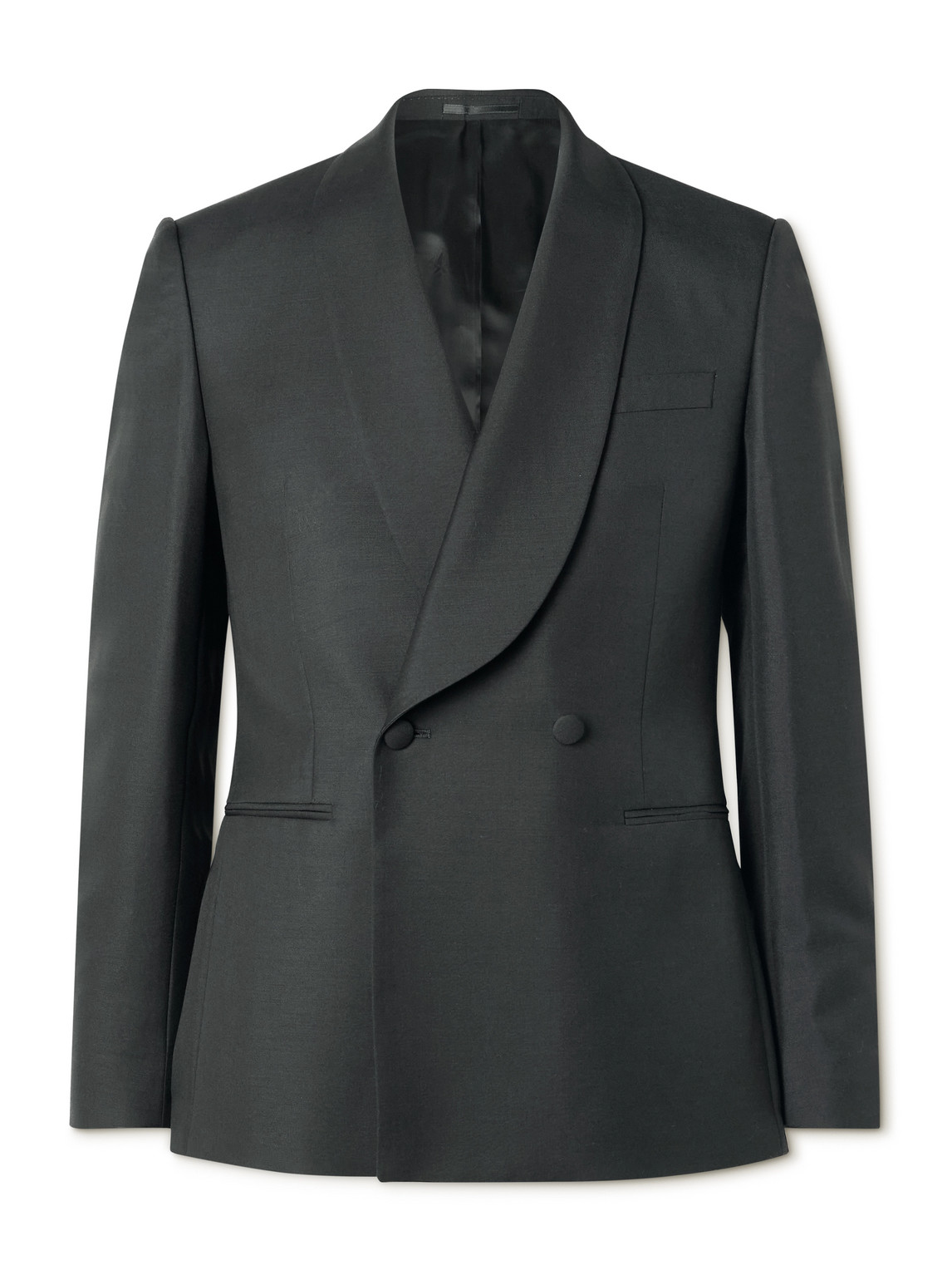 Mr P. - Slim-Fit Double-Breasted Shawl-Collar Wool, Mohair and Silk ...