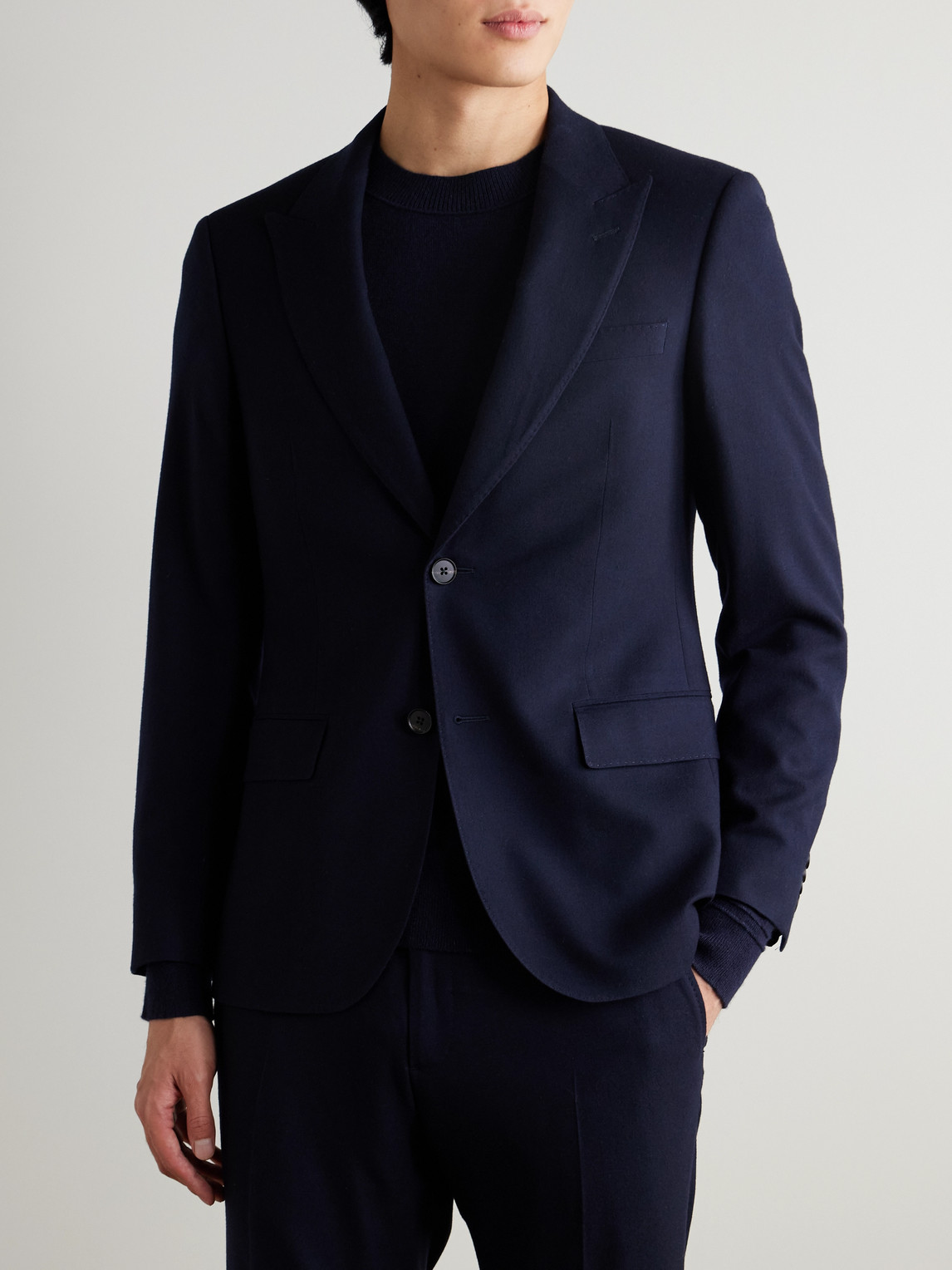  Mr P. - Slim-fit Super 150s Wool Suit Jacket - Men - Blue - 38 