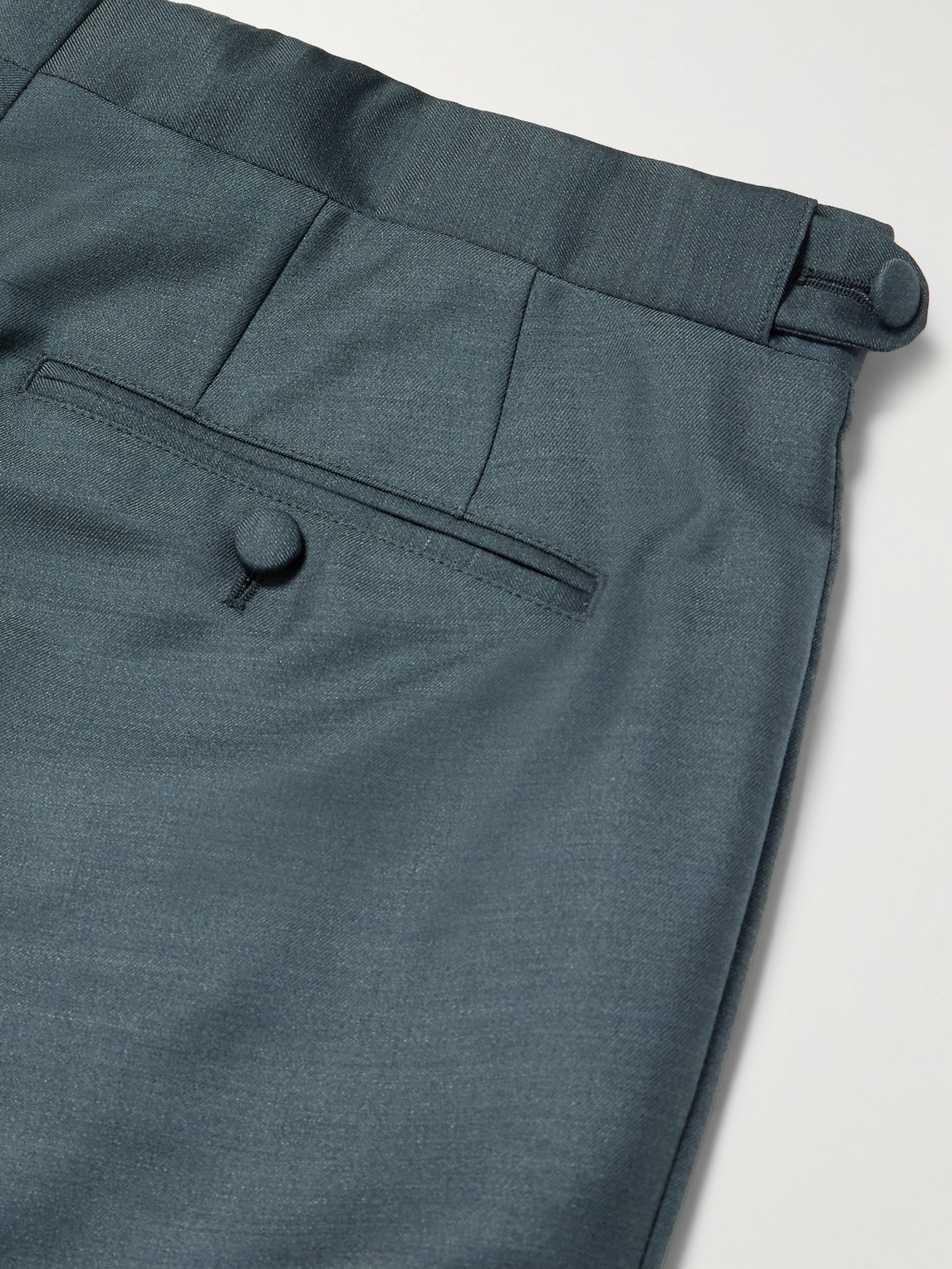 Mr P. - Mike Straight-Leg Wool, Mohair And Silk-Blend Twill Tuxedo Trousers