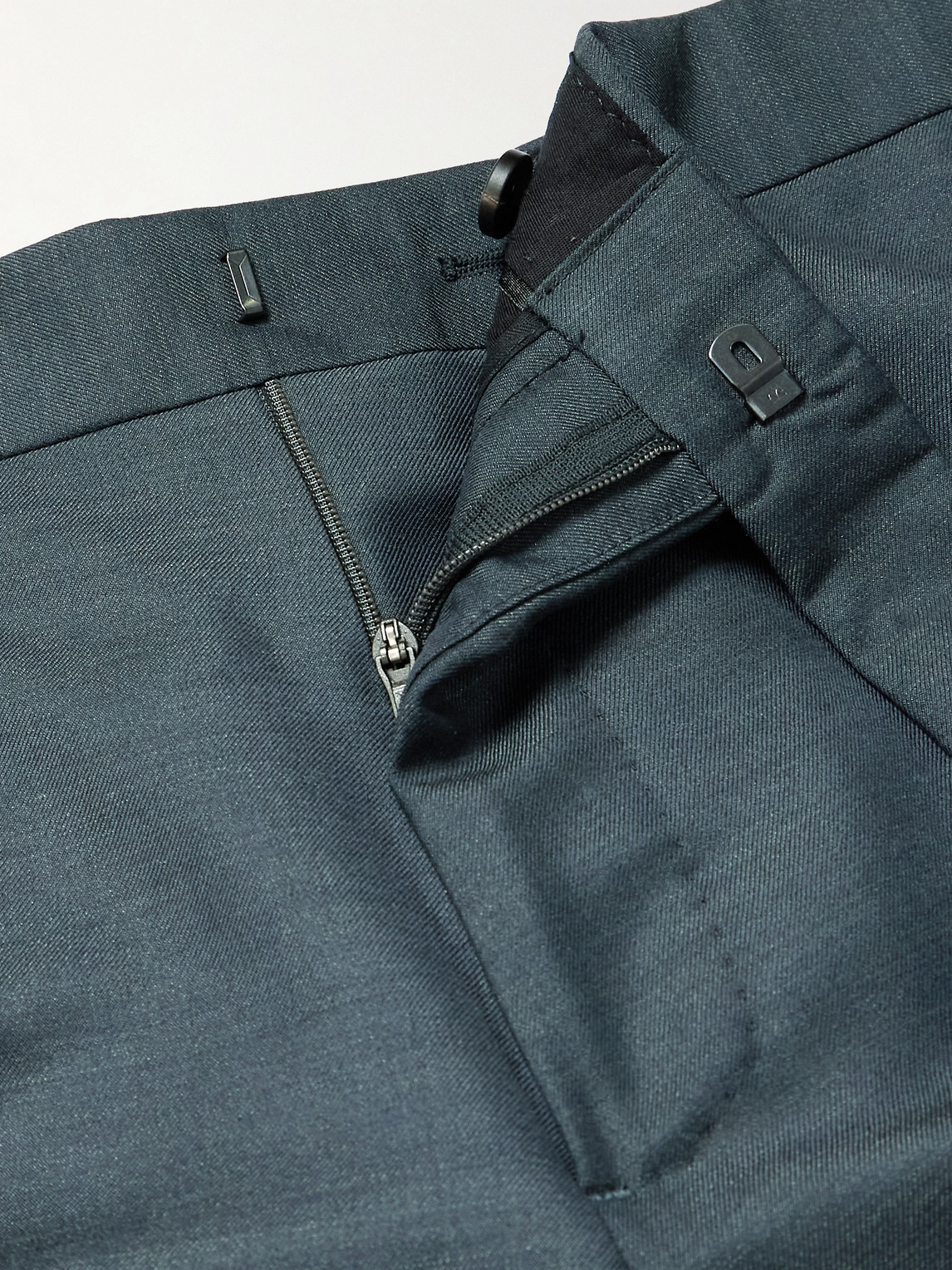 Mr P. - Mike Straight-Leg Wool, Mohair And Silk-Blend Twill Tuxedo Trousers