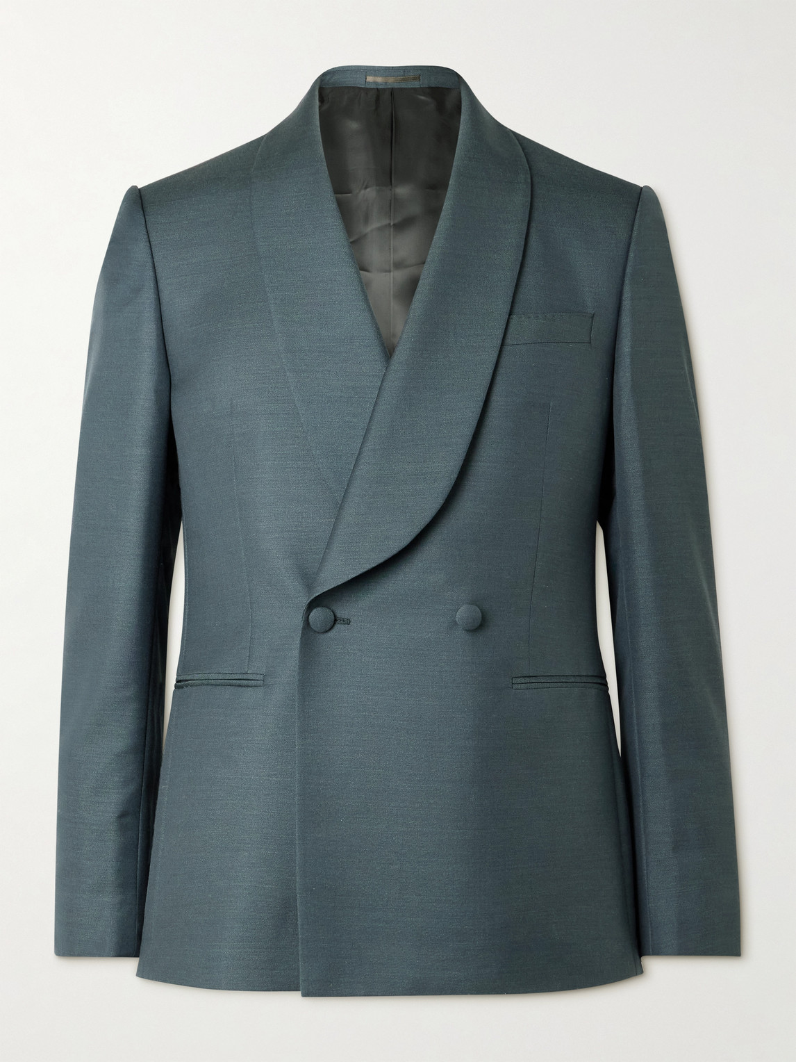 MR P. Slim-Fit Double-Breasted Shawl-Lapel Wool, Mohair and Silk-Blend Twill Tuxedo Jacket - Men