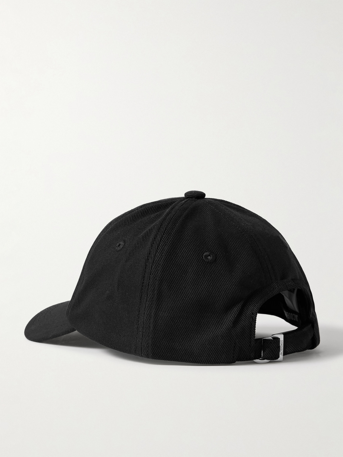 Jacquemus Gadjo Logo-embellished Cotton-twill Baseball Cap In Black