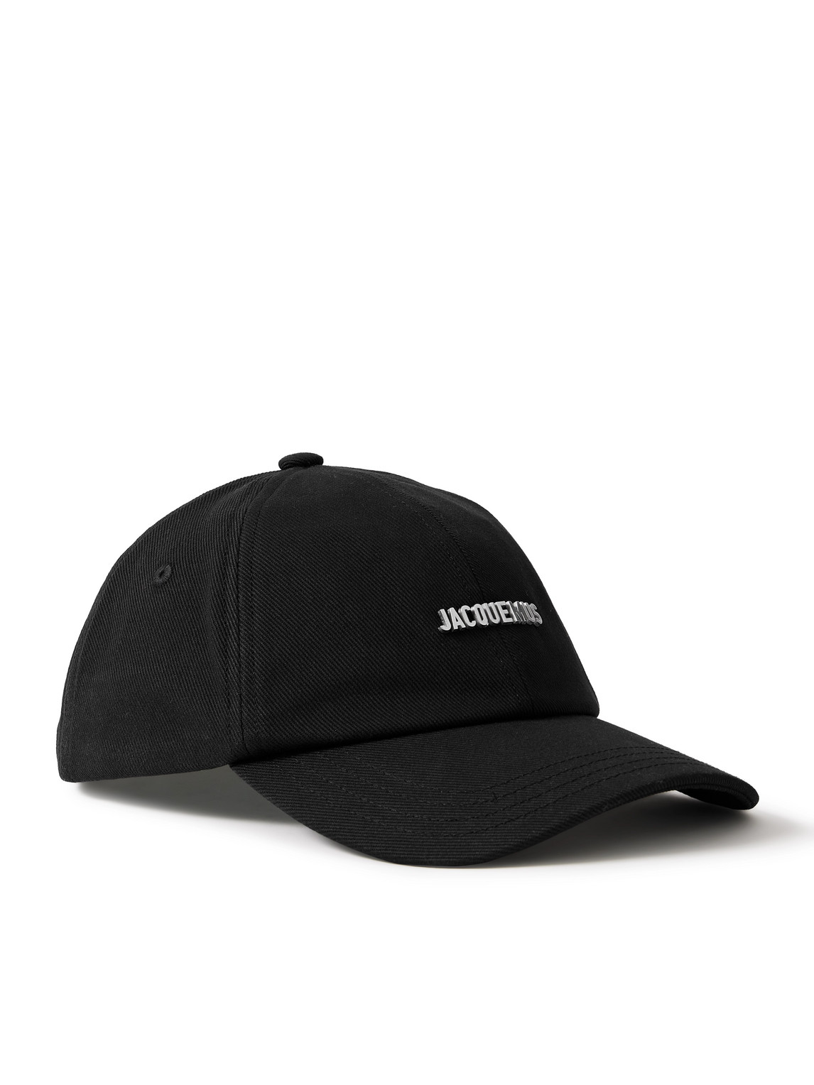 Jacquemus Gadjo Logo-embellished Cotton-twill Baseball Cap In Black