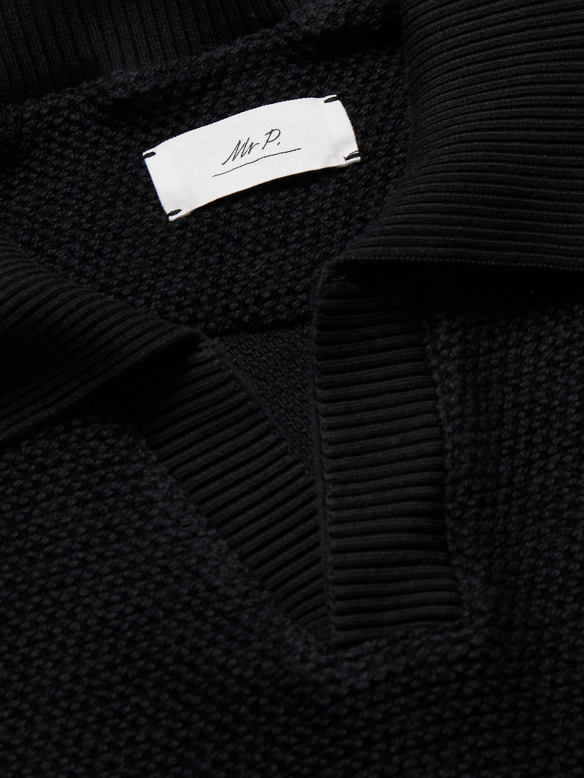 Mr P. - Honeycomb-Knit Cotton Polo Shirt