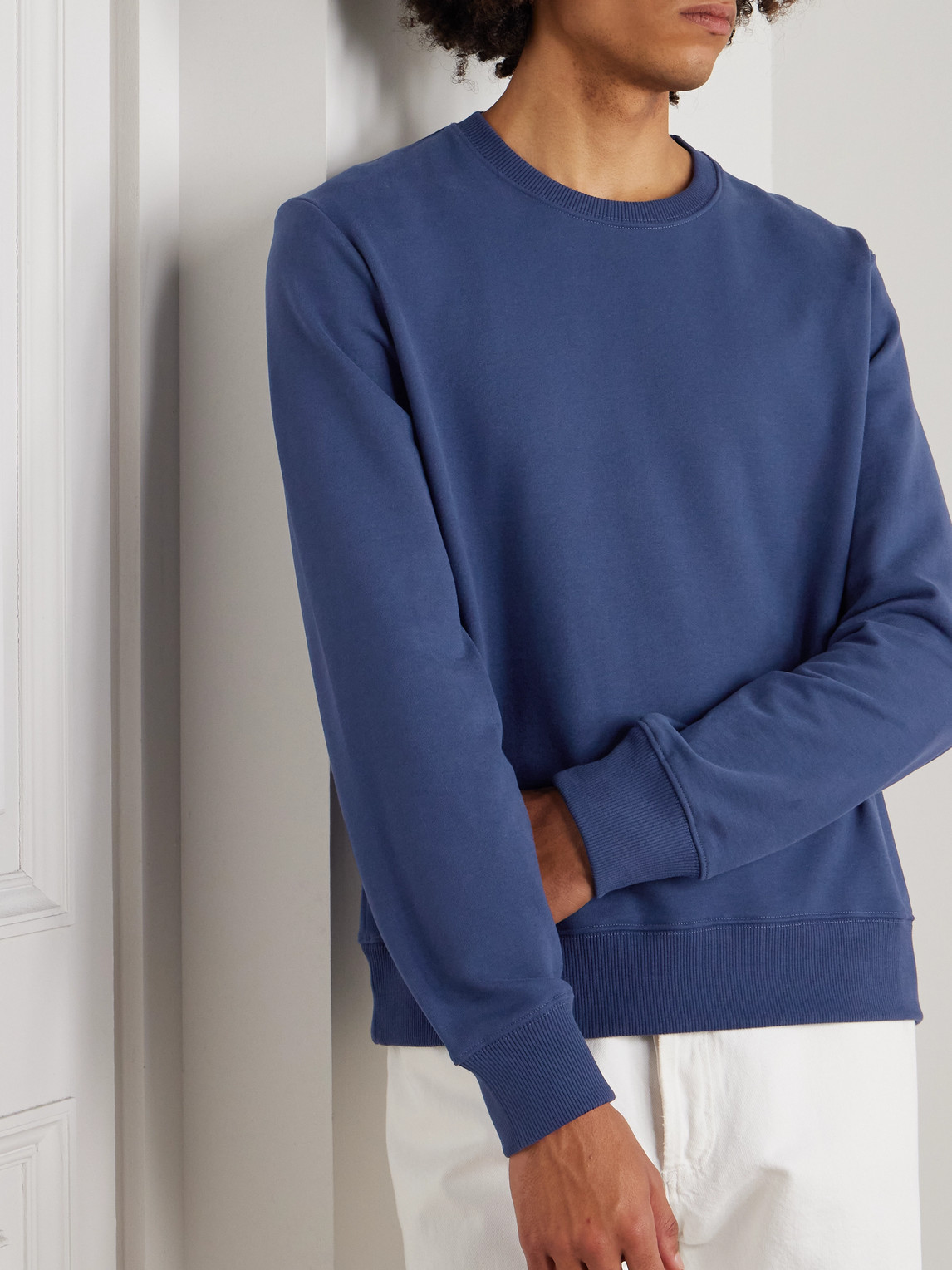 Mr P. - Cotton-blend Jersey Sweatshirt - Men - Blue - Xs 