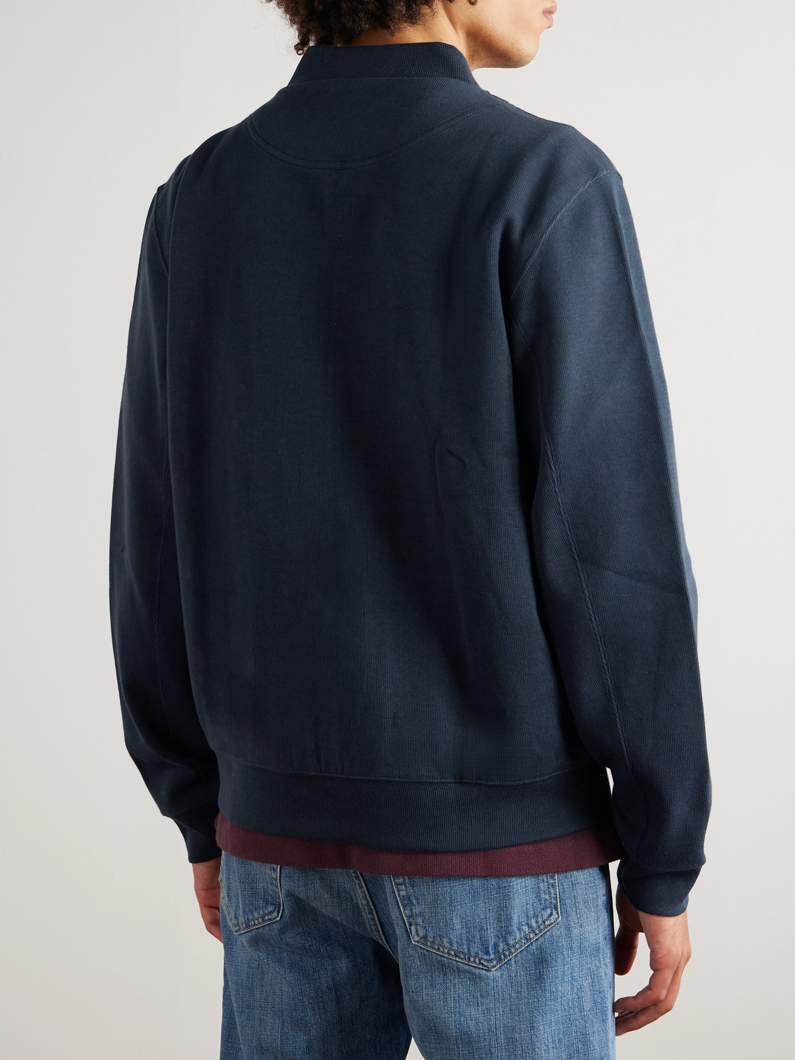  Mr P. - Cotton Zip-up Sweatshirt - Men - Blue - S 