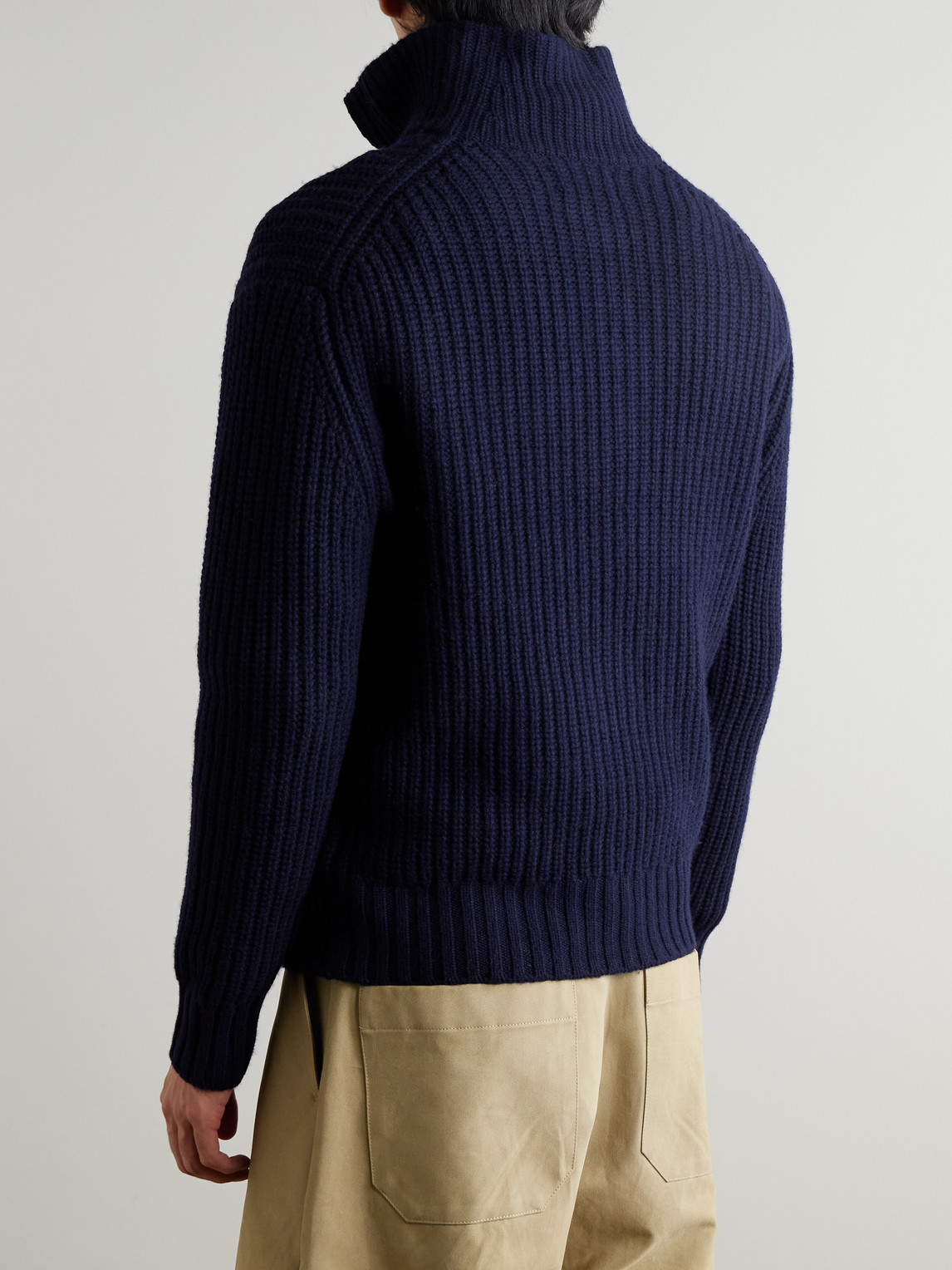 Mr P. - Ribbed Wool And Cashmere-Blend Half-Zip Sweater