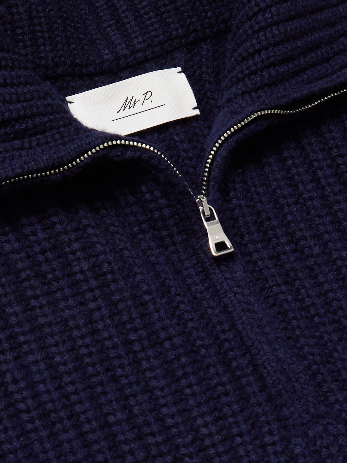 Mr P. - Ribbed Wool And Cashmere-Blend Half-Zip Sweater
