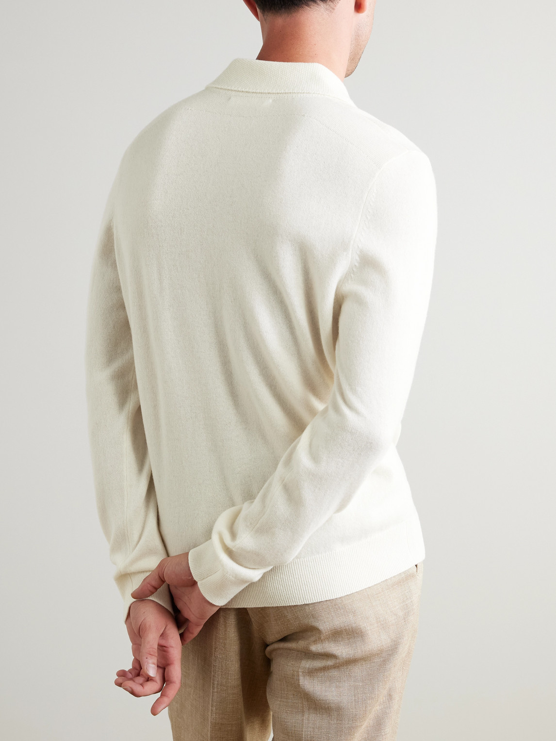  Mr P. - Wool And Cashmere-blend Polo Shirt - Men - Neutrals - Xs 