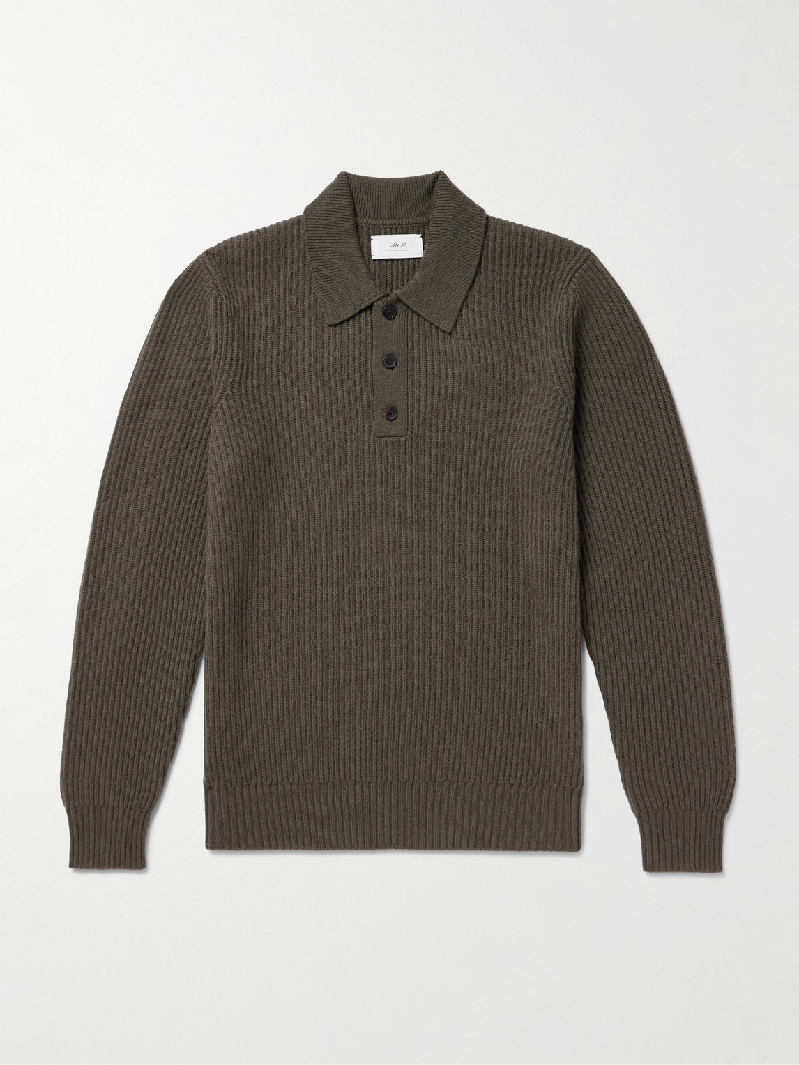 MR P. Ribbed Cashmere Polo Shirten