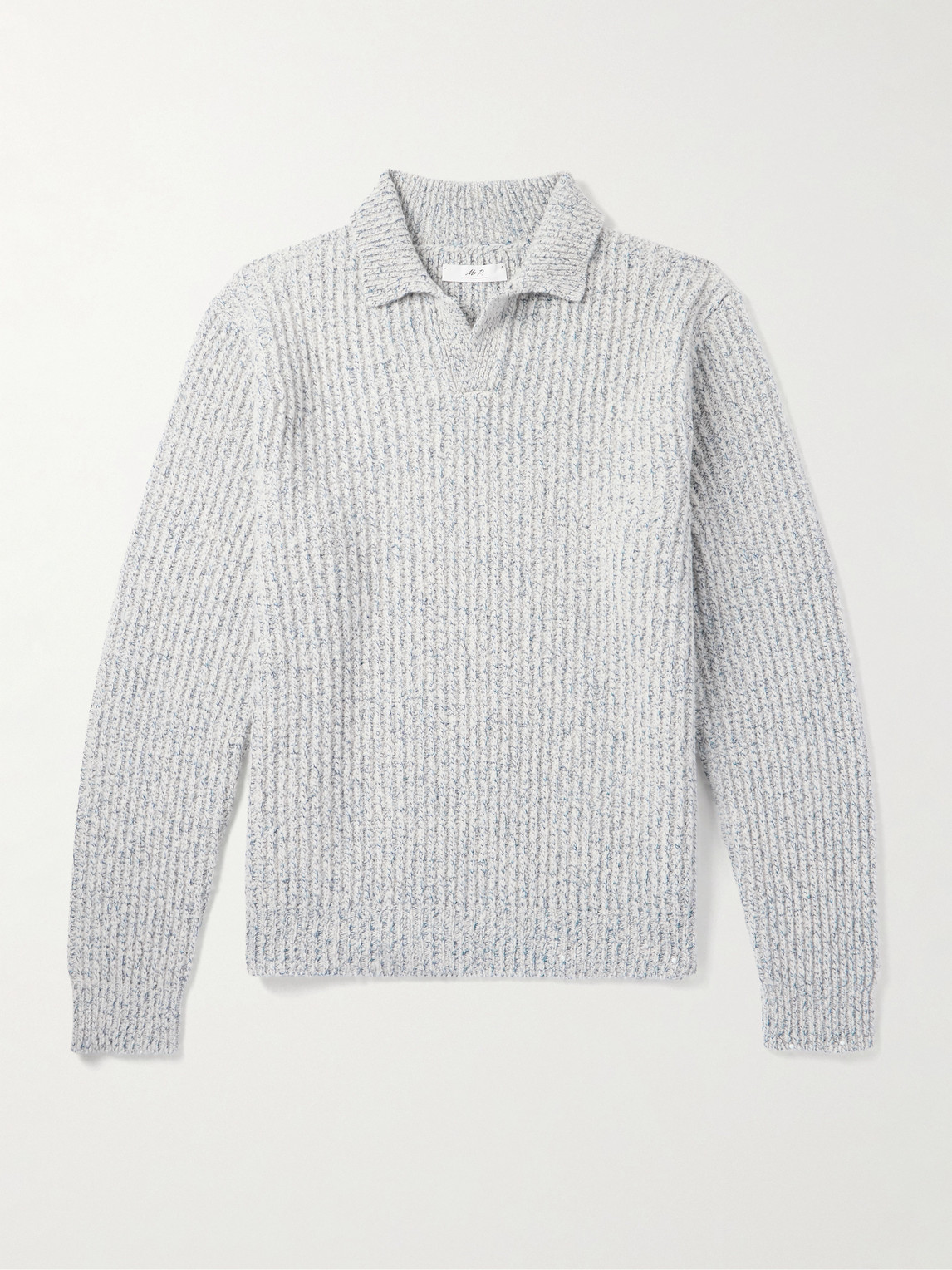 MR P. Ribbed Wool, Silk and Cashmere-Blend Polo Shirt - Men