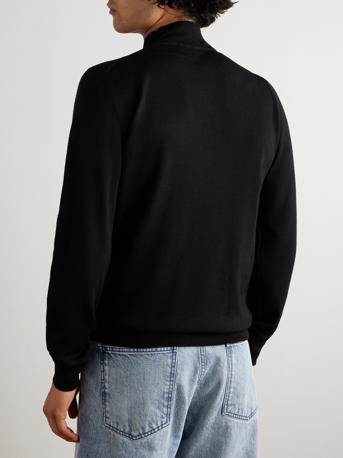  Mr P. - Merino Wool Mock-neck Sweater - Men - Black - S 