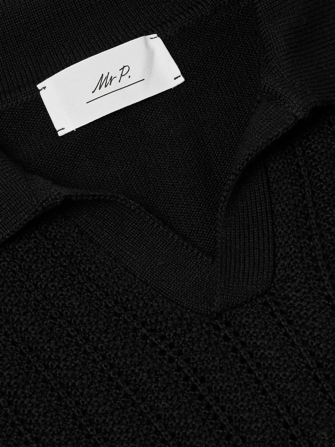  Mr P. - Open-knit Wool Polo Shirt - Men - Black - Xs 