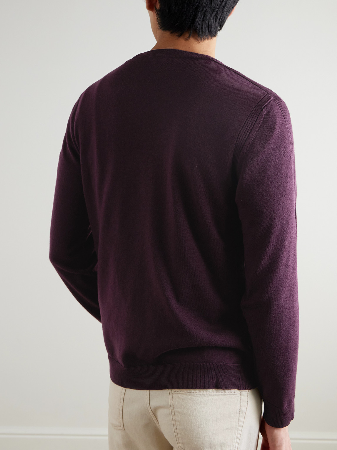  Mr P. - Rib-detailed Merino Wool Sweater - Men - Purple - Xs 