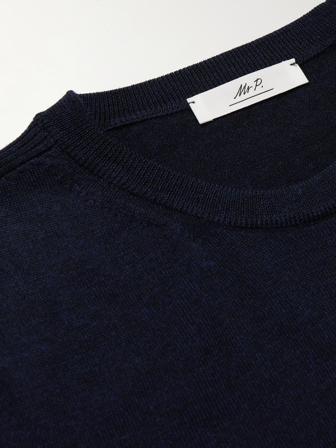  Mr P. - Ribbed Merino Wool T-shirt - Men - Blue - Xs 