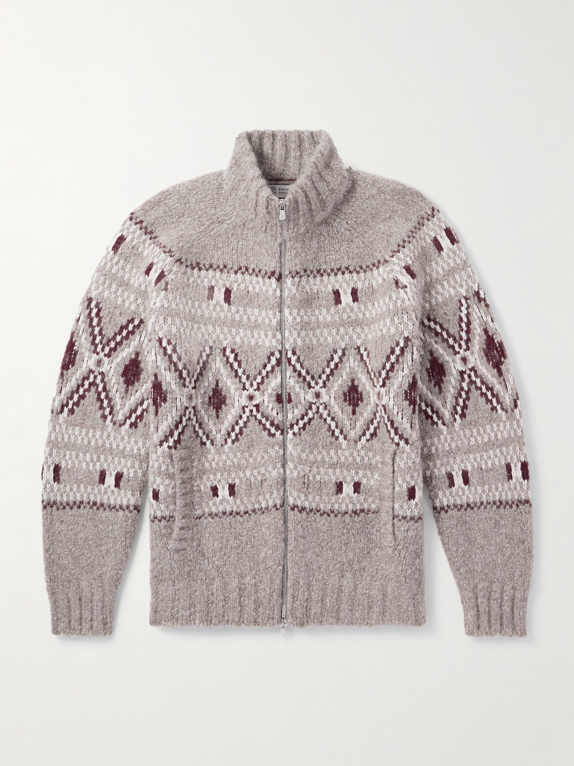 Brunello Cucinelli Fair-Isle Jacquard-Knit Alpaca-Blend Zip-Up Cardigan - Men